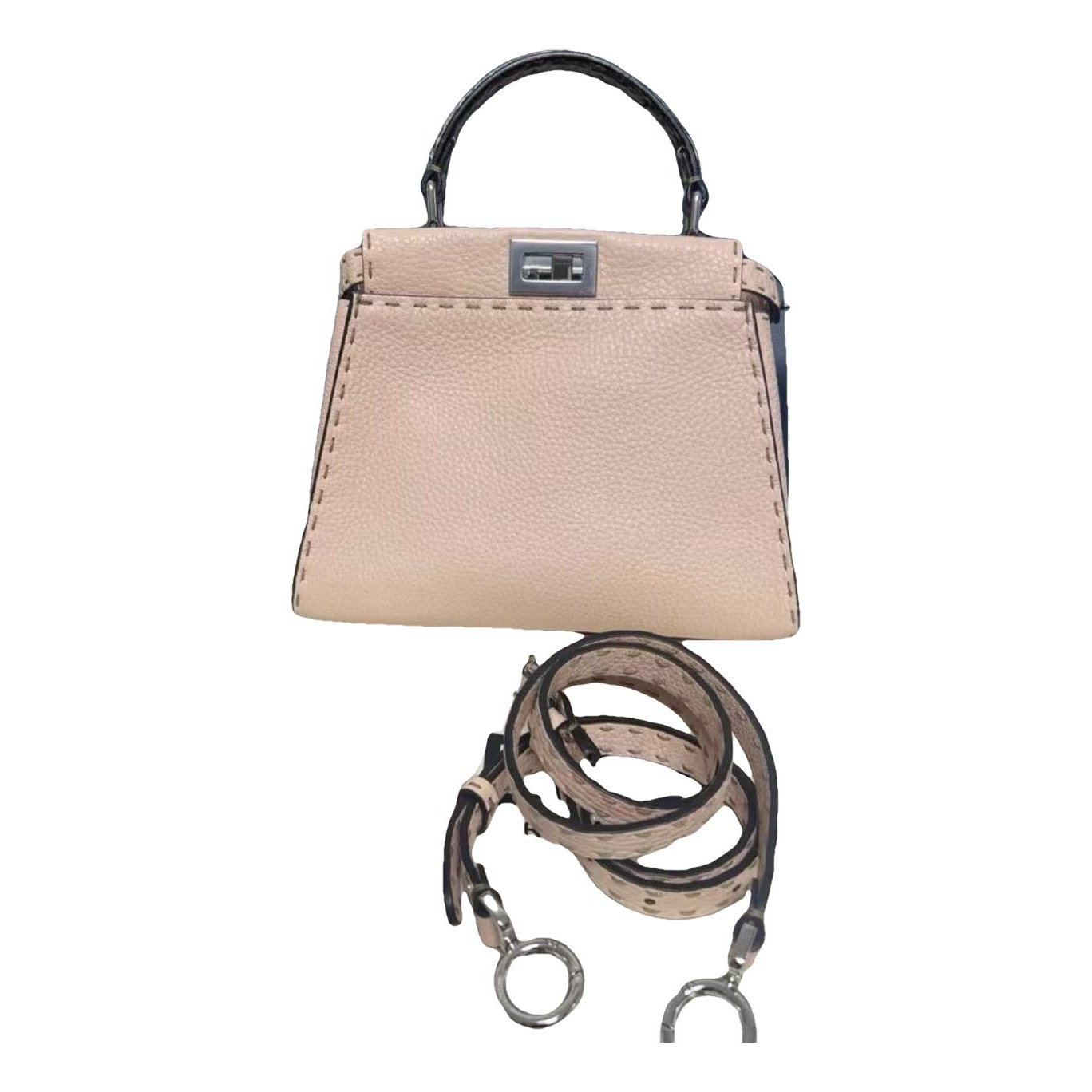 Peekaboo leather tote