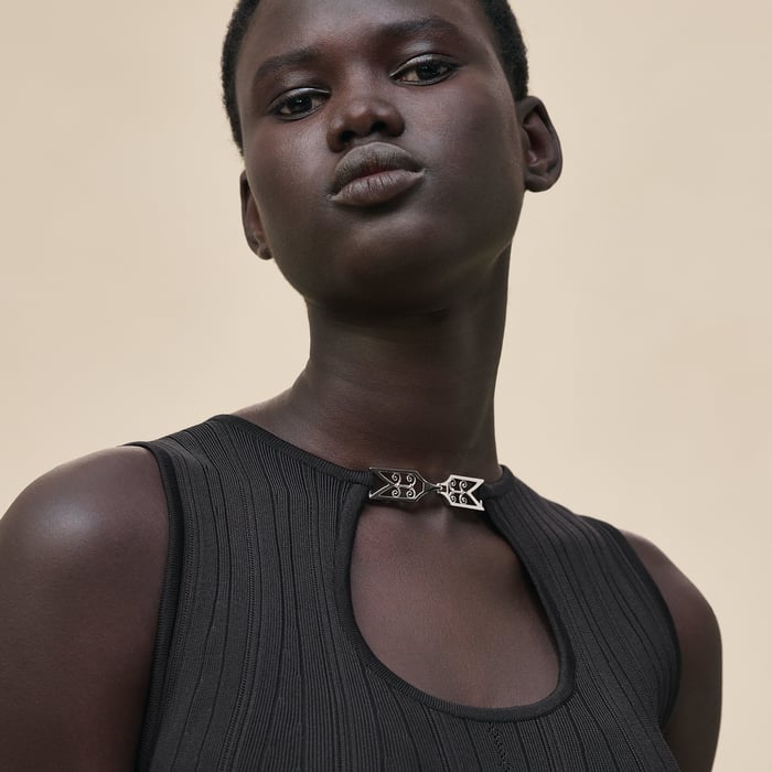 Noir Long Sleeveless Dress