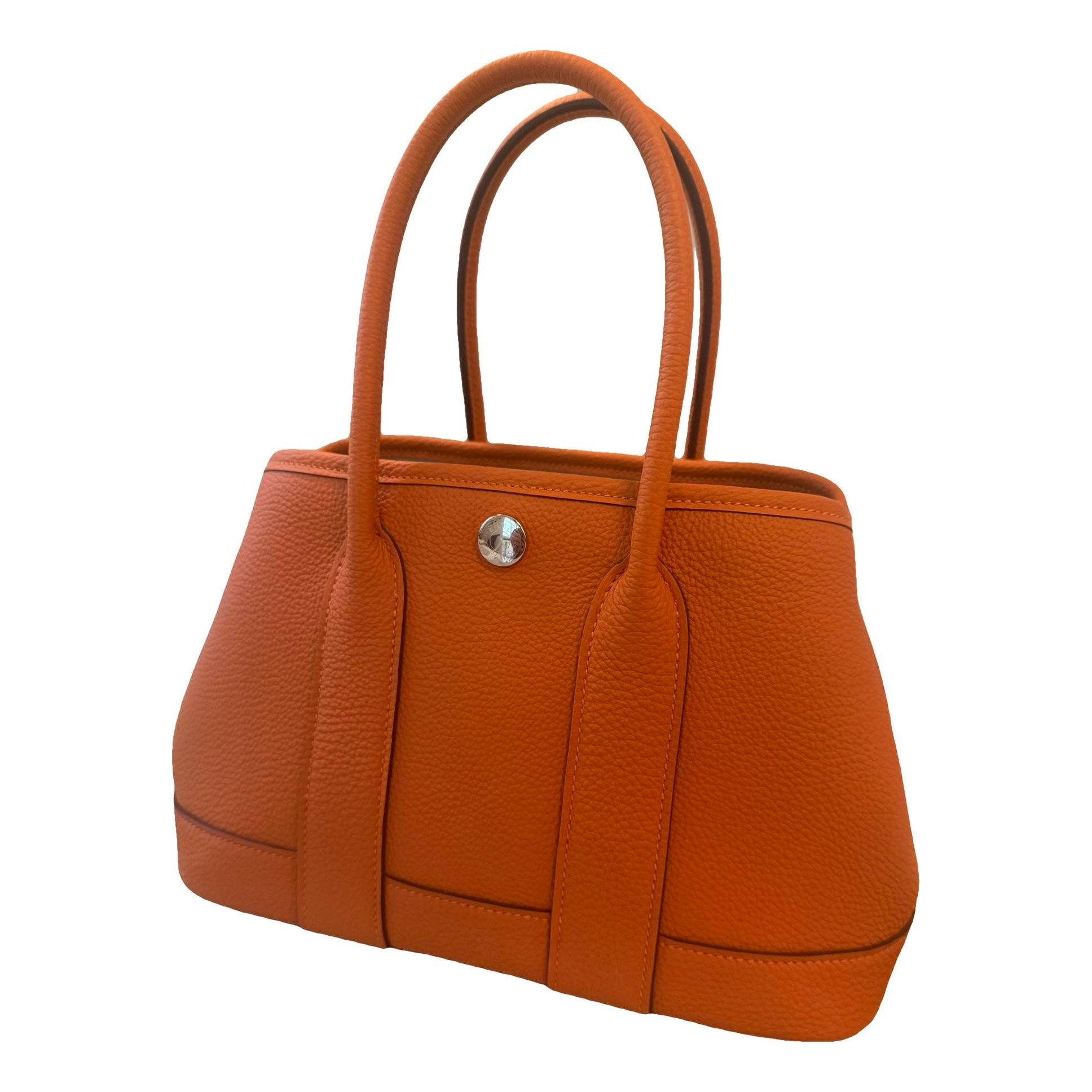 Hermes Garden Party Handbag Orange 2025