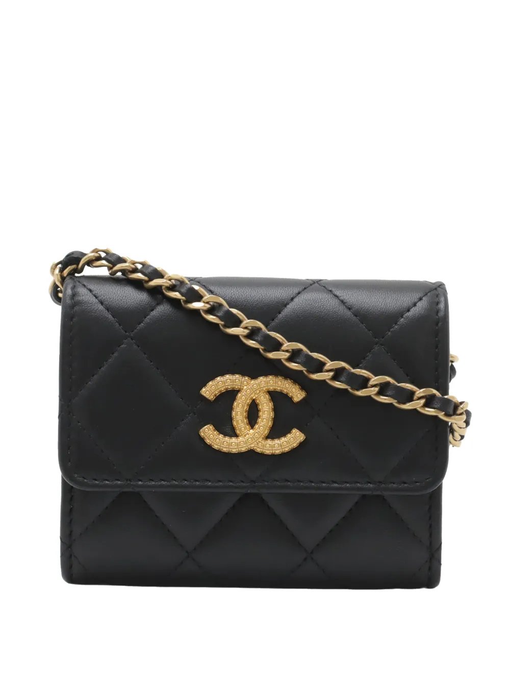 2021-2026 CC Quilted Lambskin Coin Purse With Chain crossbody bag