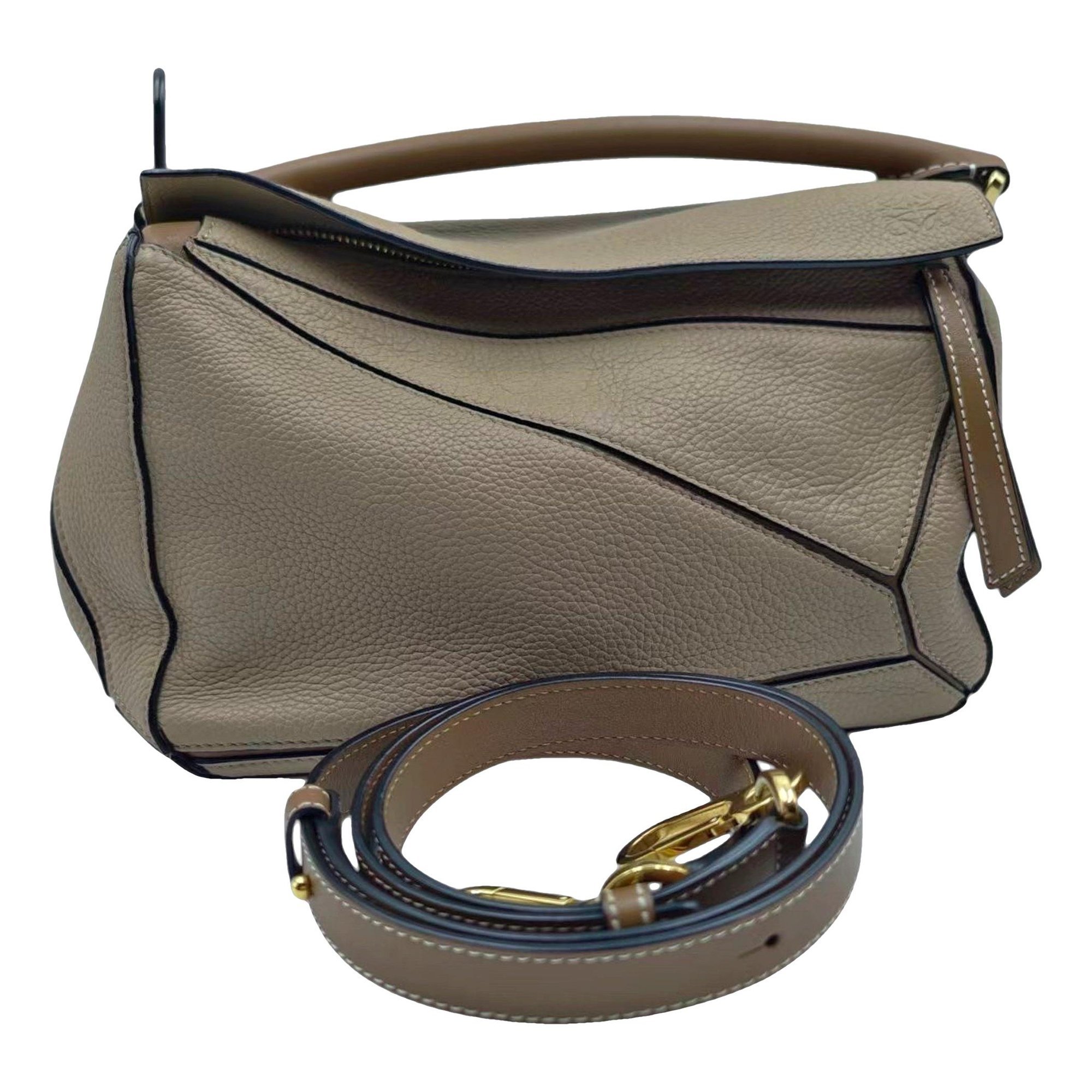 Puzzle leather handbag