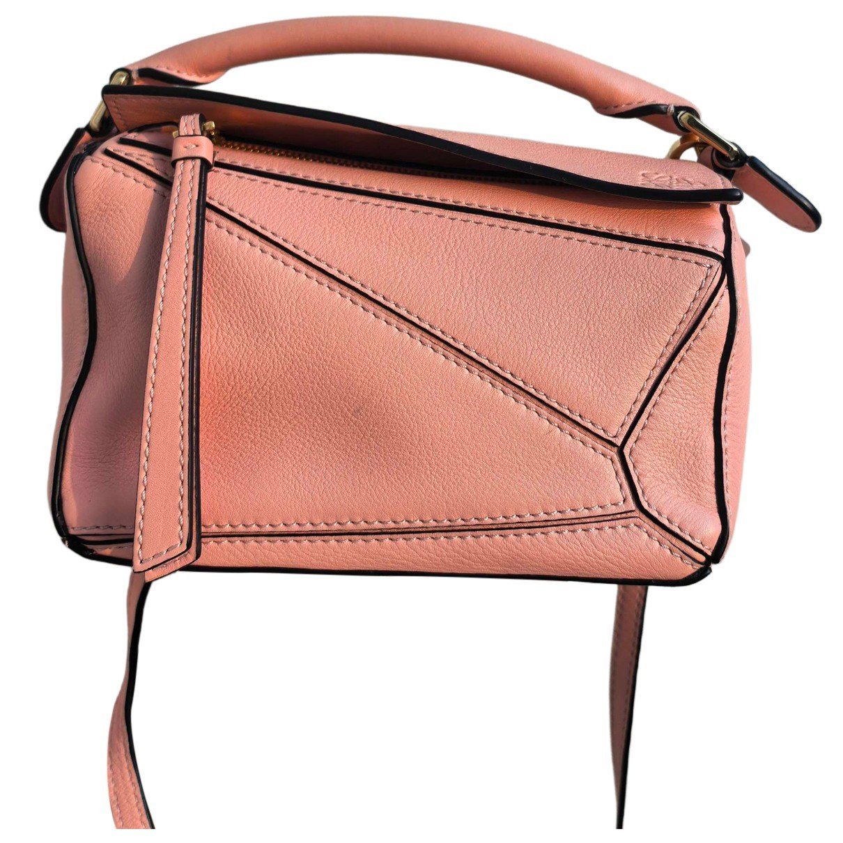 Puzzle leather handbag