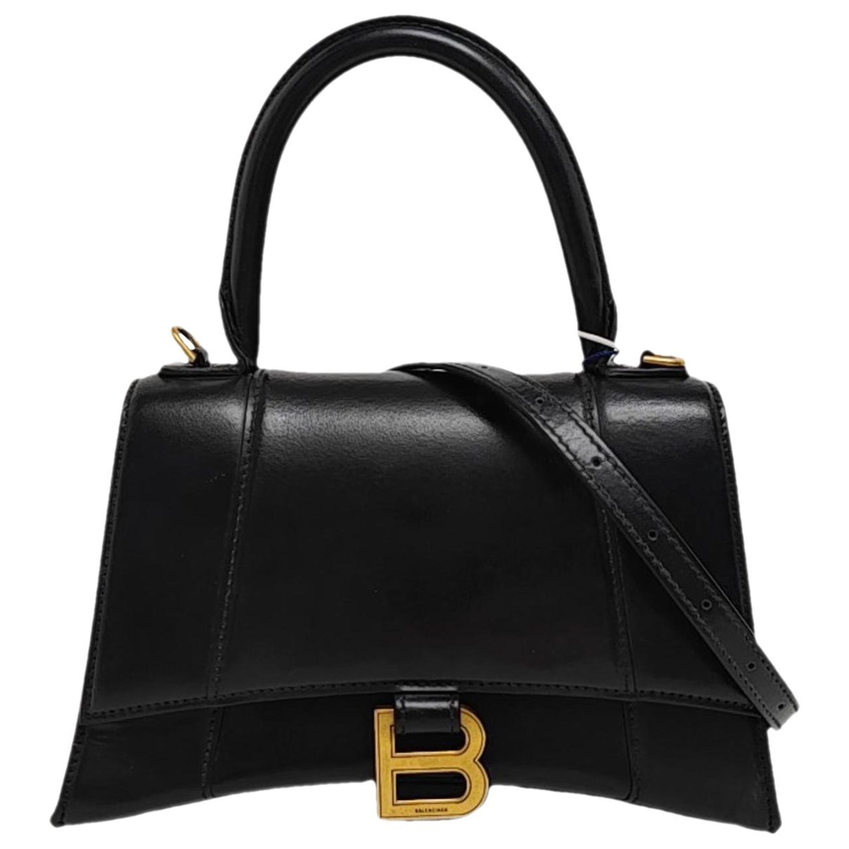 Hourglass leather handbag