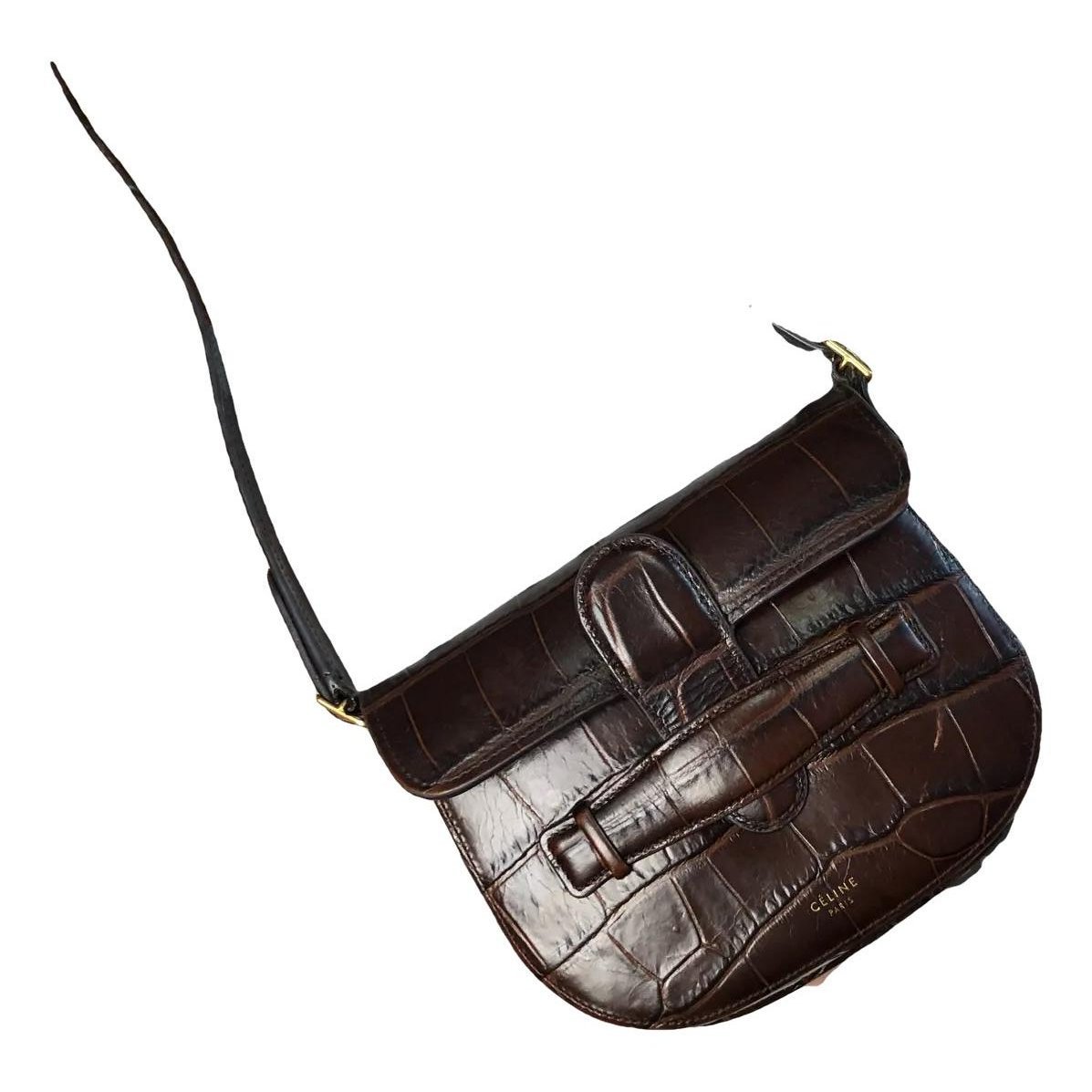 Symmetrical leather crossbody bag