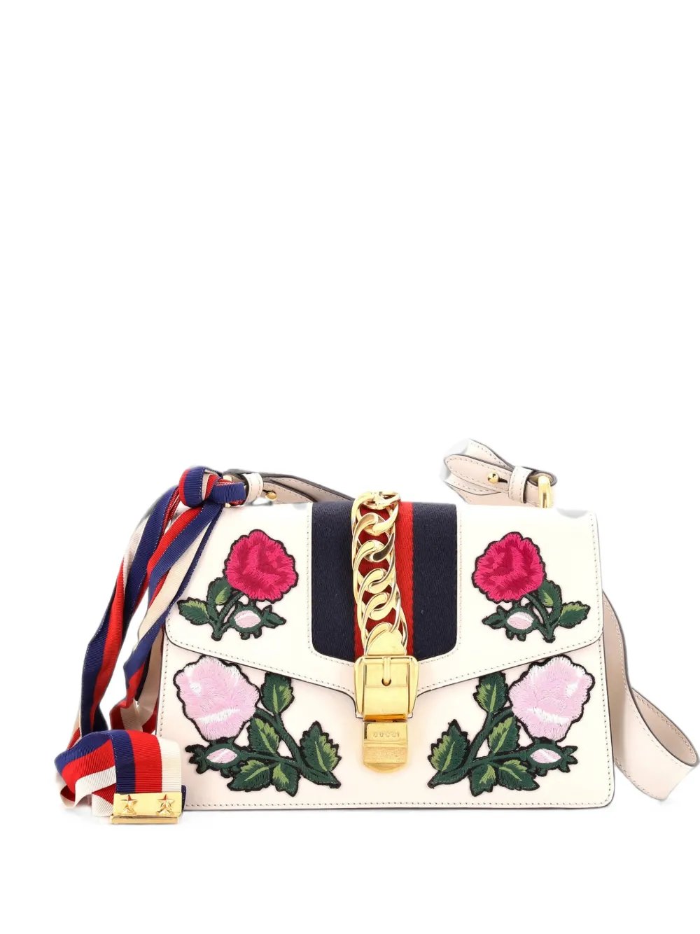 Sylvie Embroidered Leather Small shoulder bag