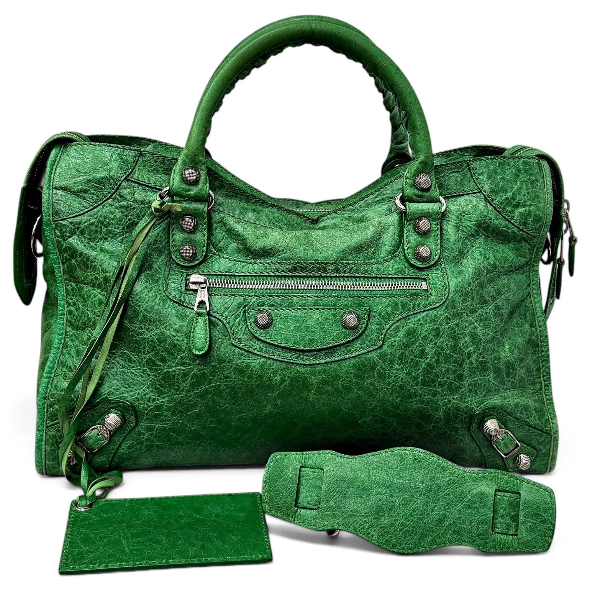 City leather handbag