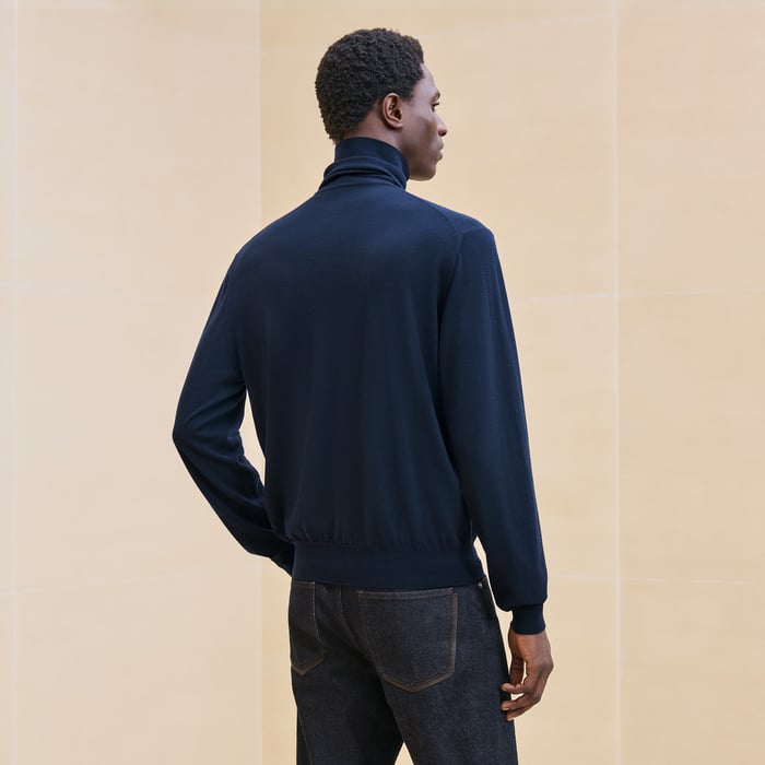 Marine "Detail H" Turtleneck Sweater