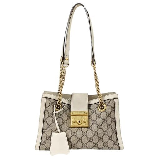 Padlock leather handbag