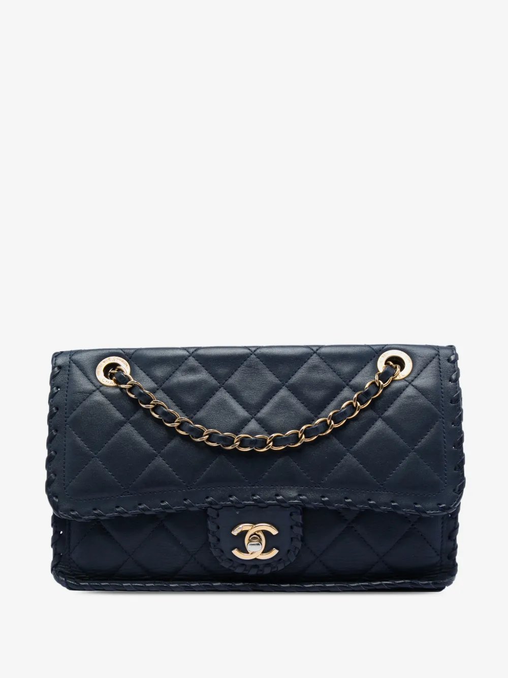 2014-2015 Medium Quilted Iridescent Calfskin Happy Stitch Flap crossbody bag