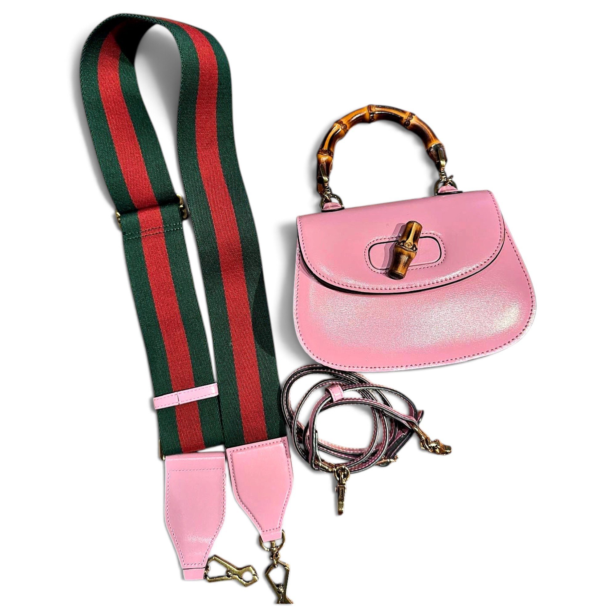 Convertible Bamboo Top Handle leather handbag
