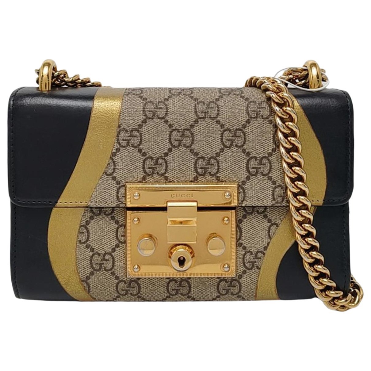Padlock leather handbag