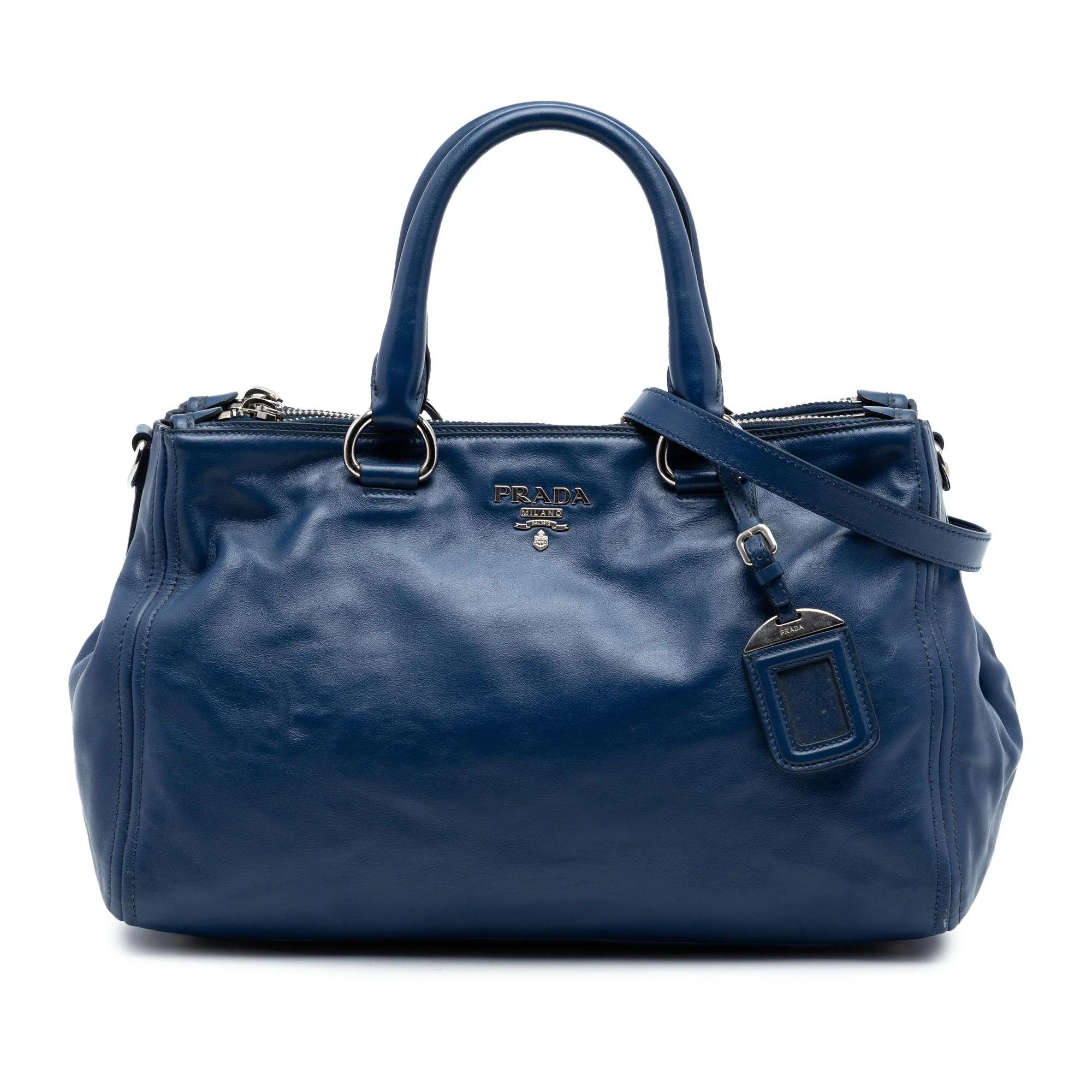 Double leather satchel