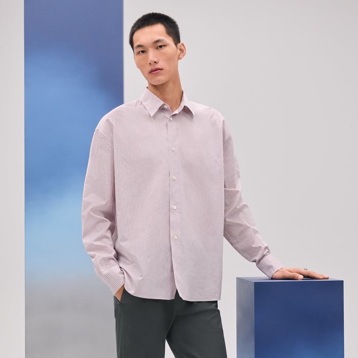 "Doubles rayures serties" boxy fit shirt