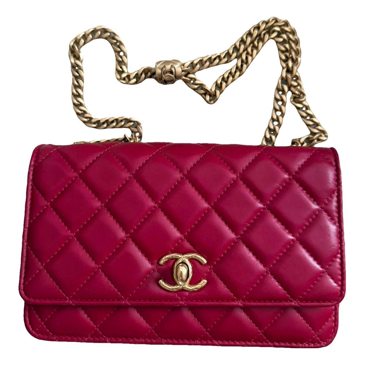 Trendy CC Wallet on Chain pony-style calfskin crossbody bag