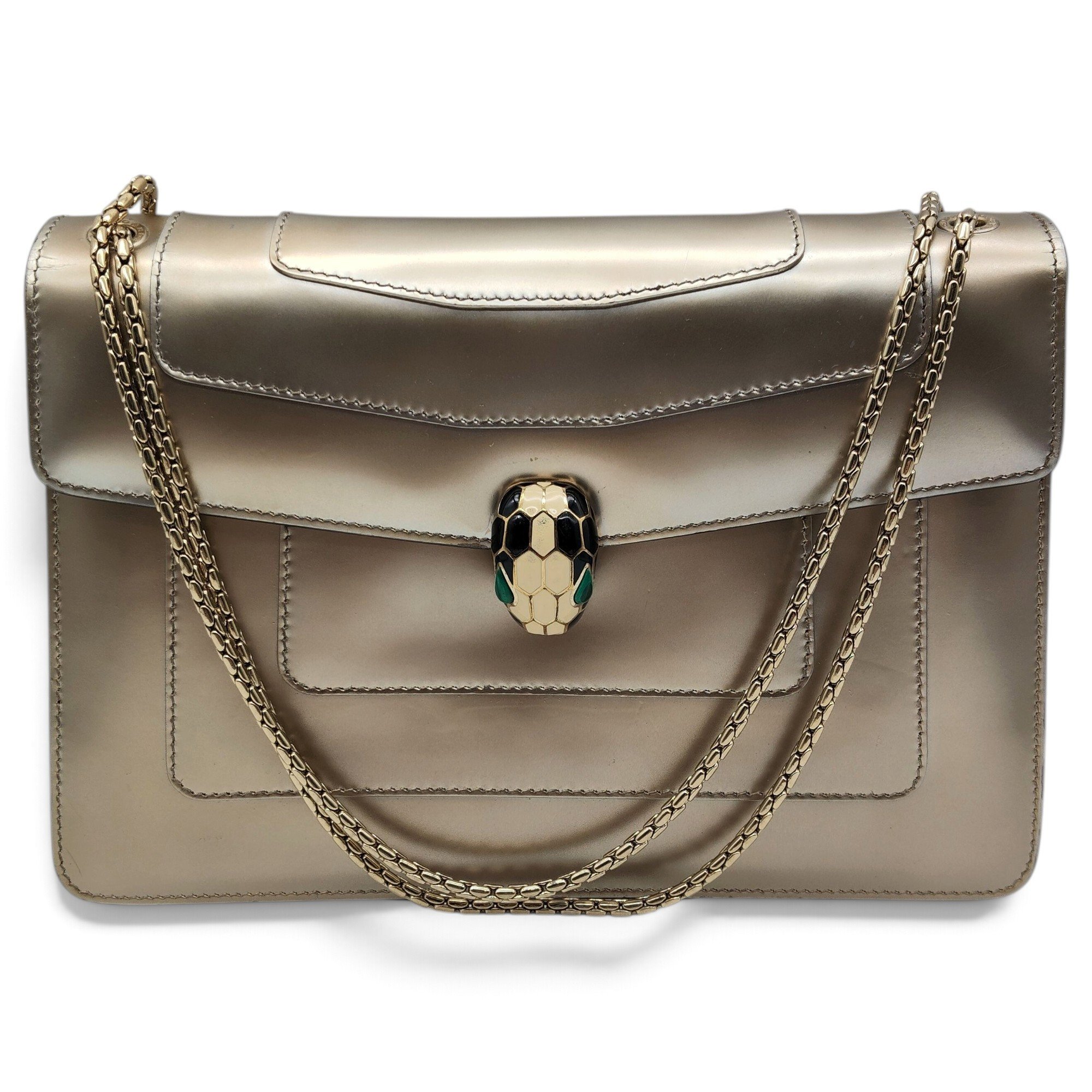 Serpenti leather handbag