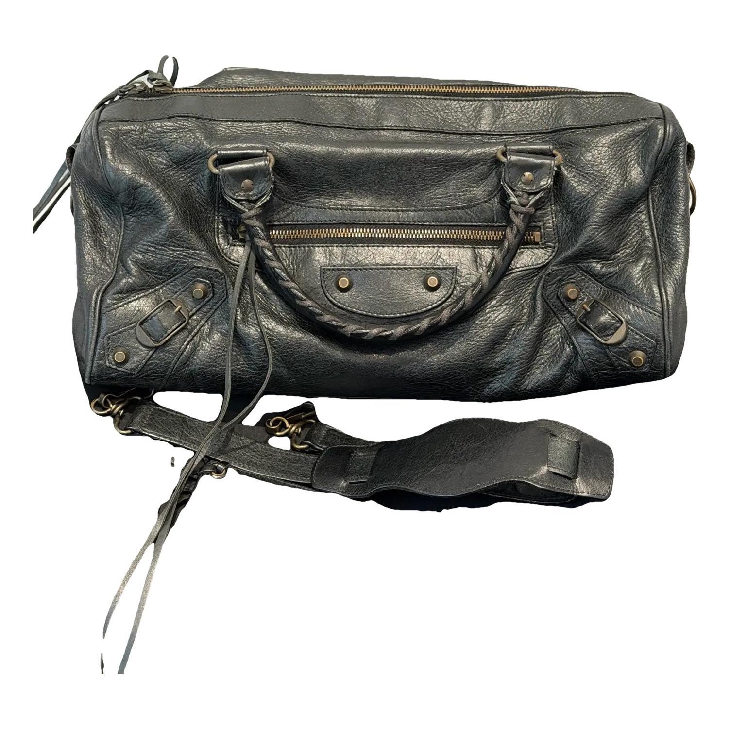 City leather handbag