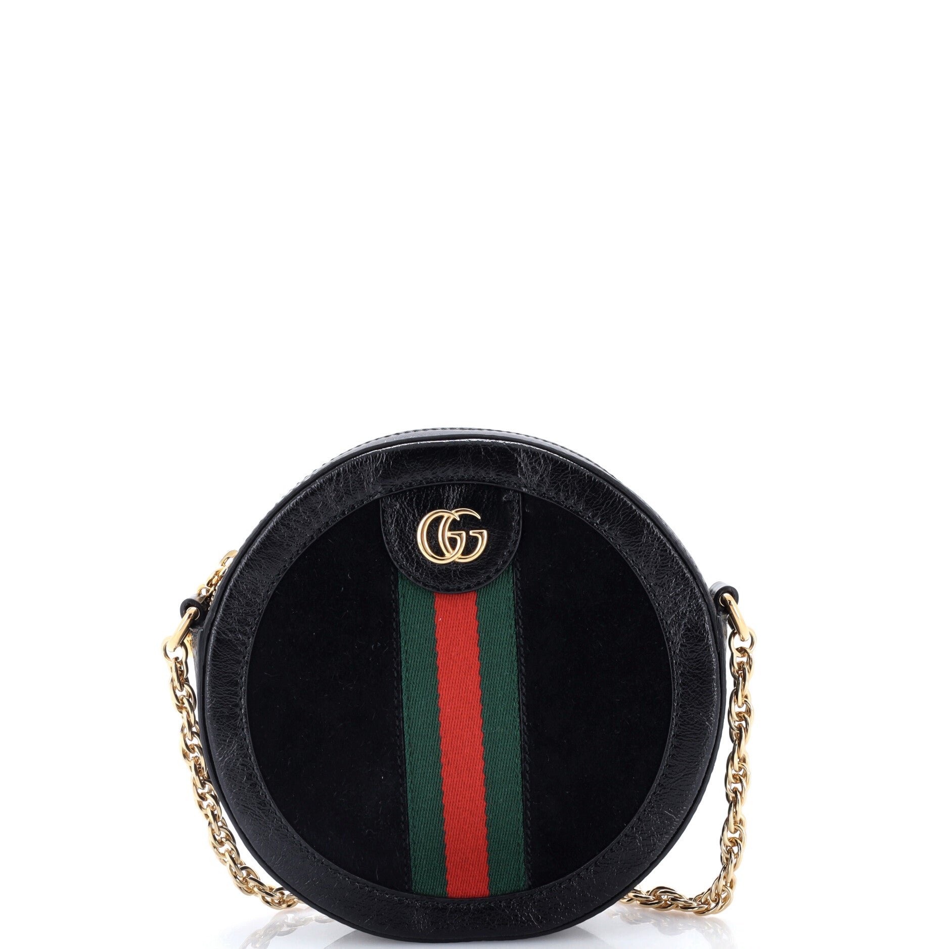 Ophidia Round Shoulder Bag Suede Mini