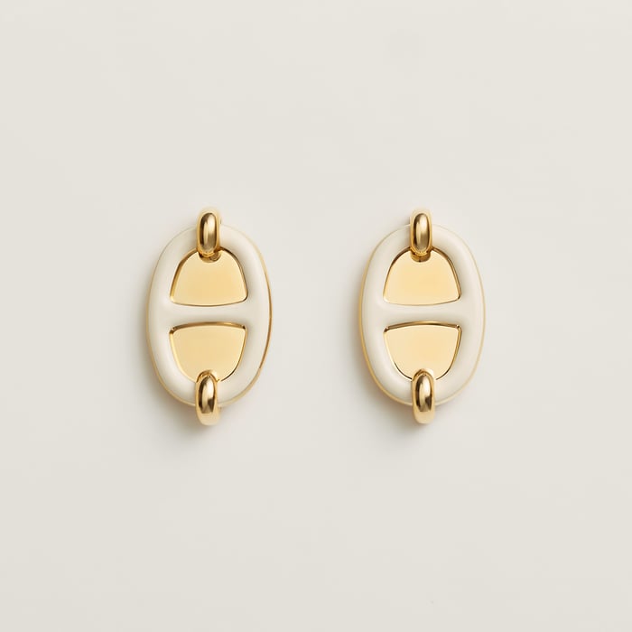 Crème Mini Maillon Earrings