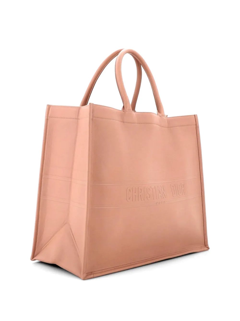 Book Embossed Leather Large tote bag