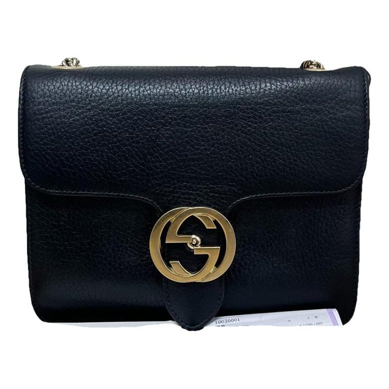 Interlocking leather handbag