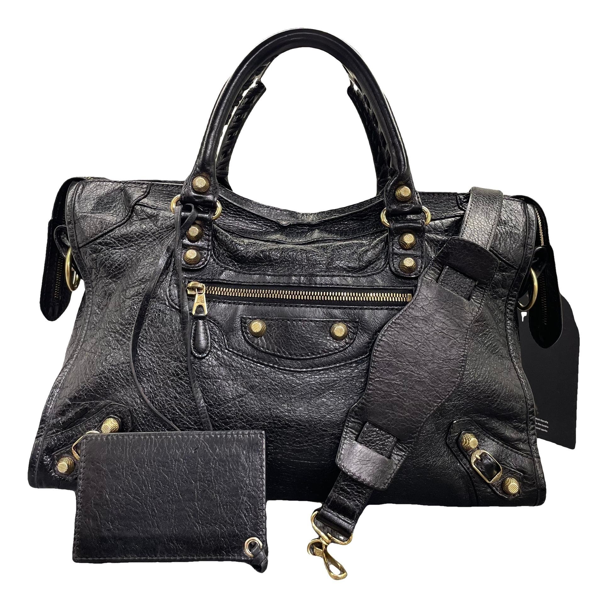 City leather handbag