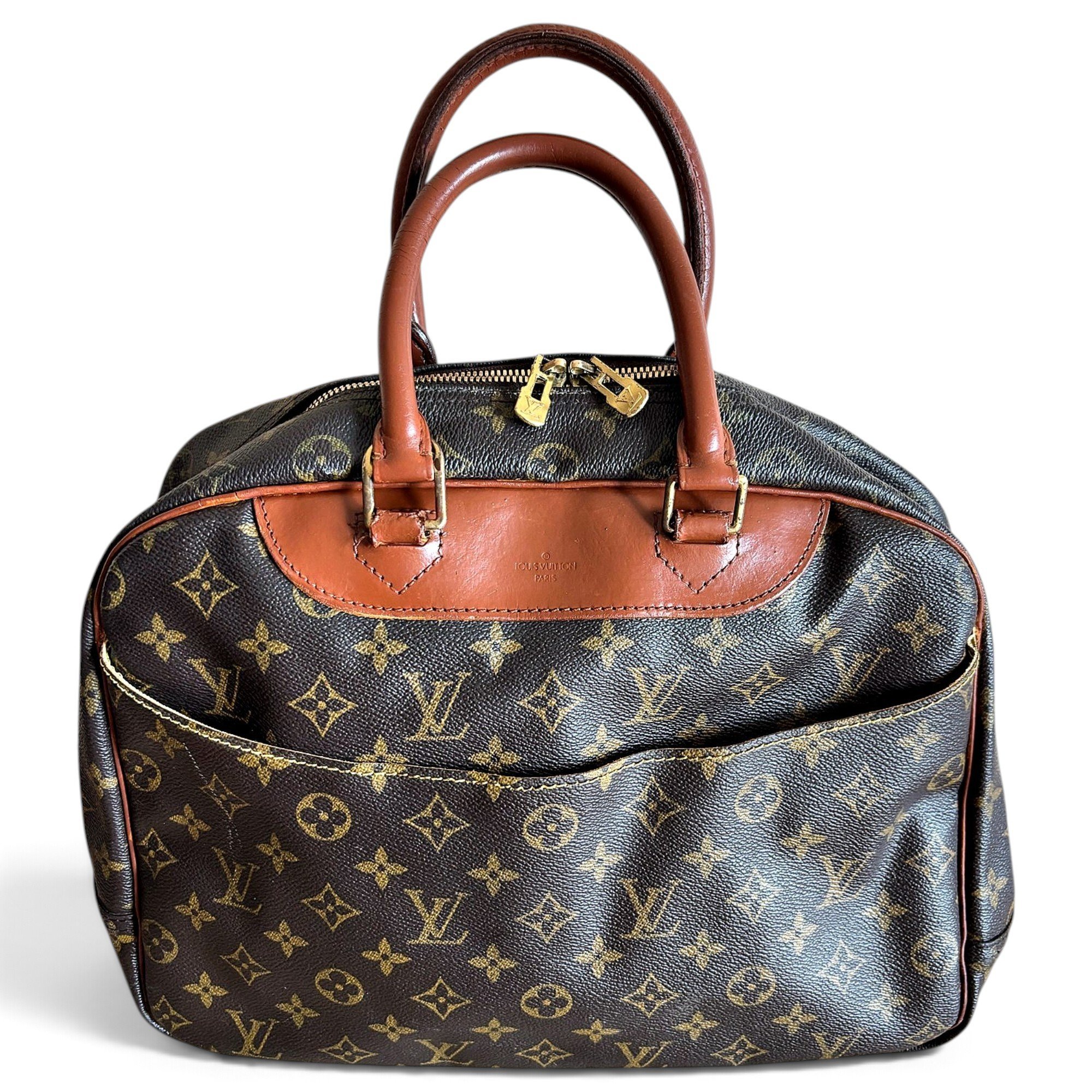 Louis Vuitton Deauville leather bowling bag