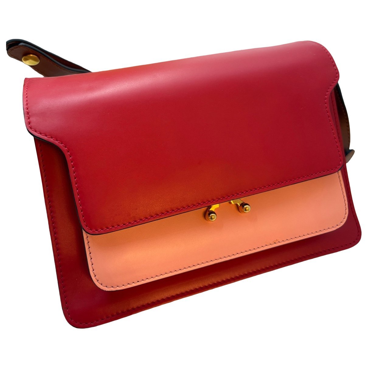 Trunk leather crossbody bag