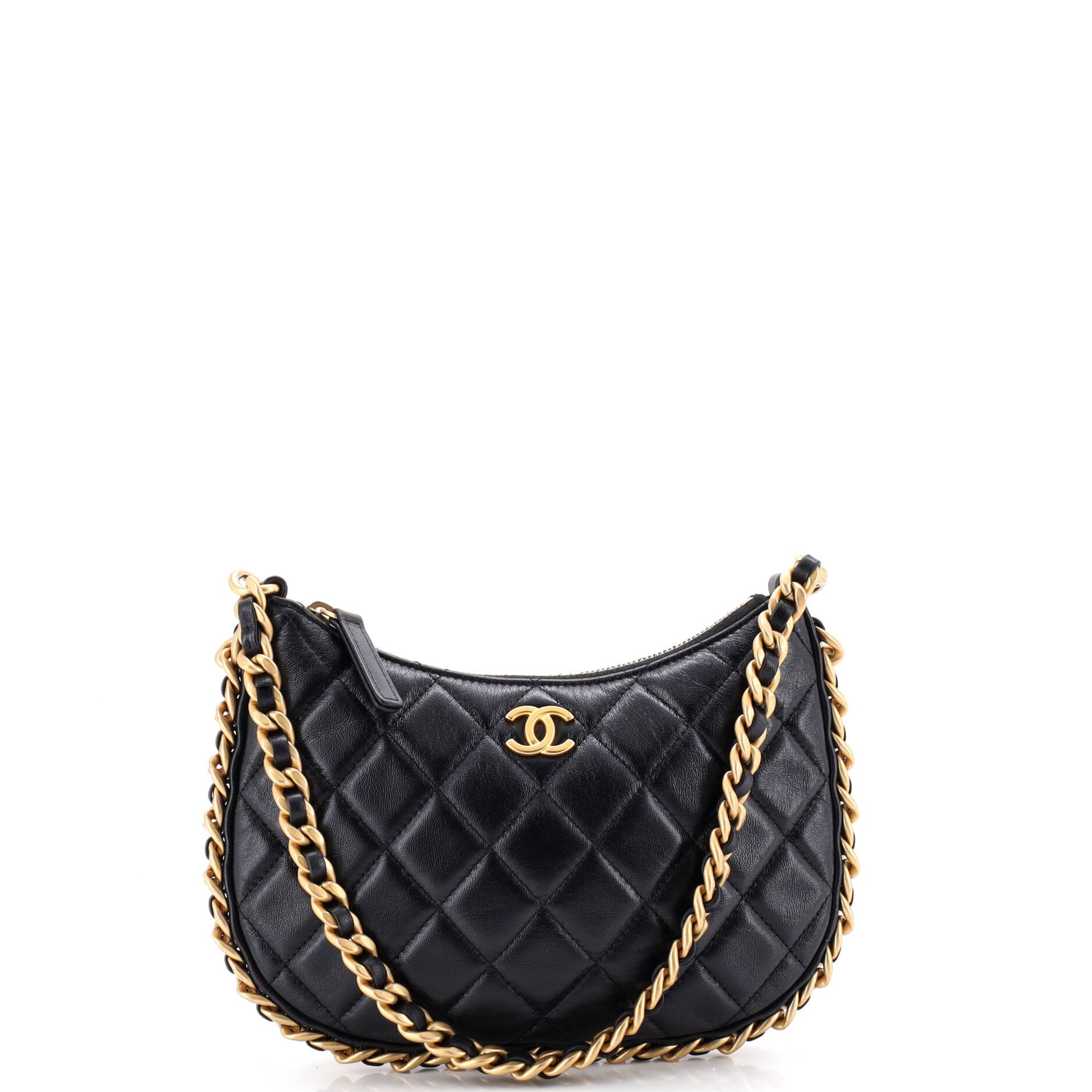 CC Chain Around Hobo Quilted Lambskin
