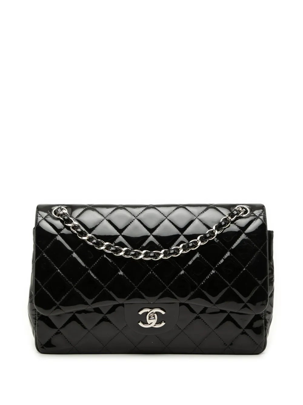 2013-2014 Jumbo Classic Patent Double Flap shoulder bag