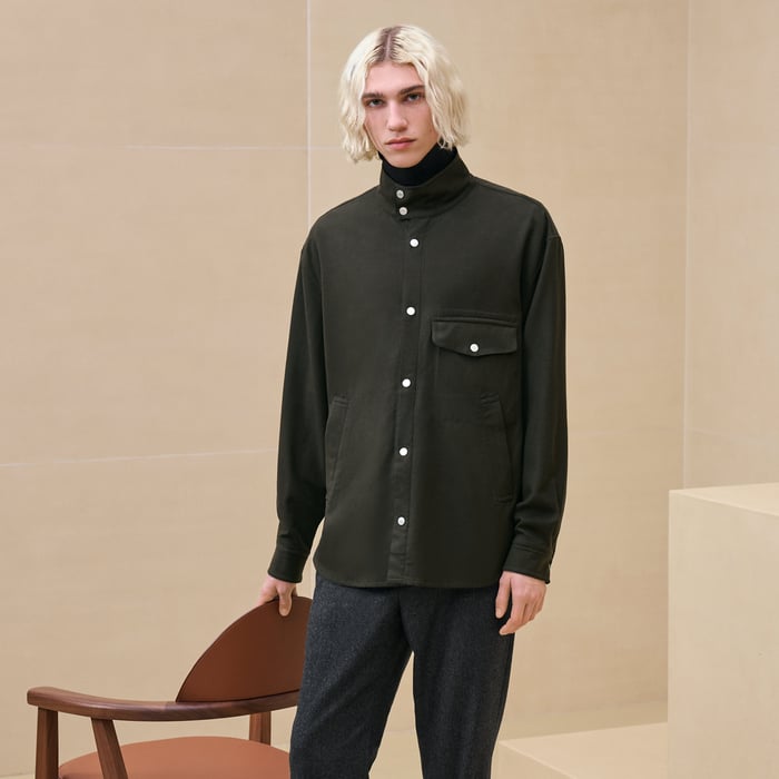 Kaki "Poches Superposees" Overshirt