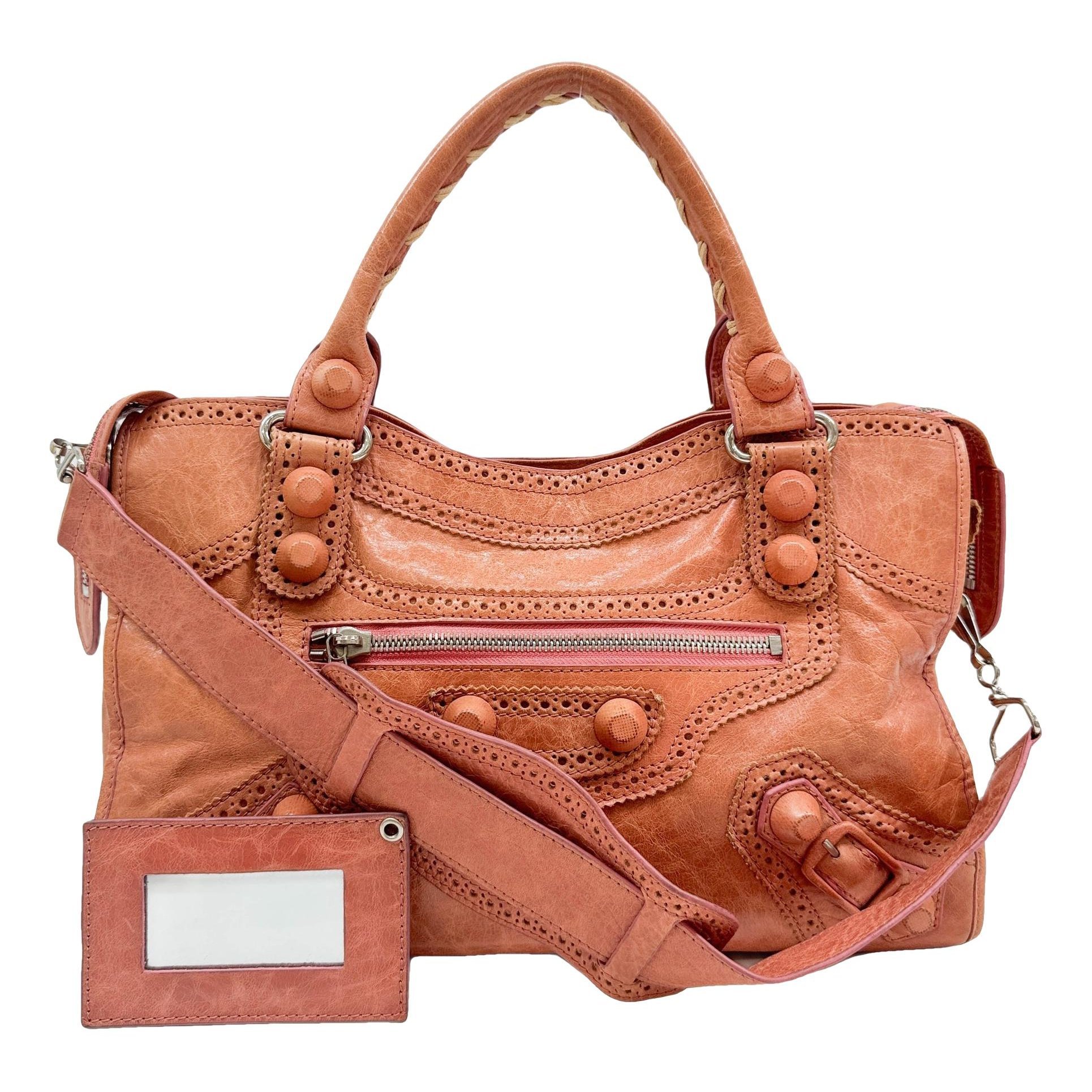 City leather handbag