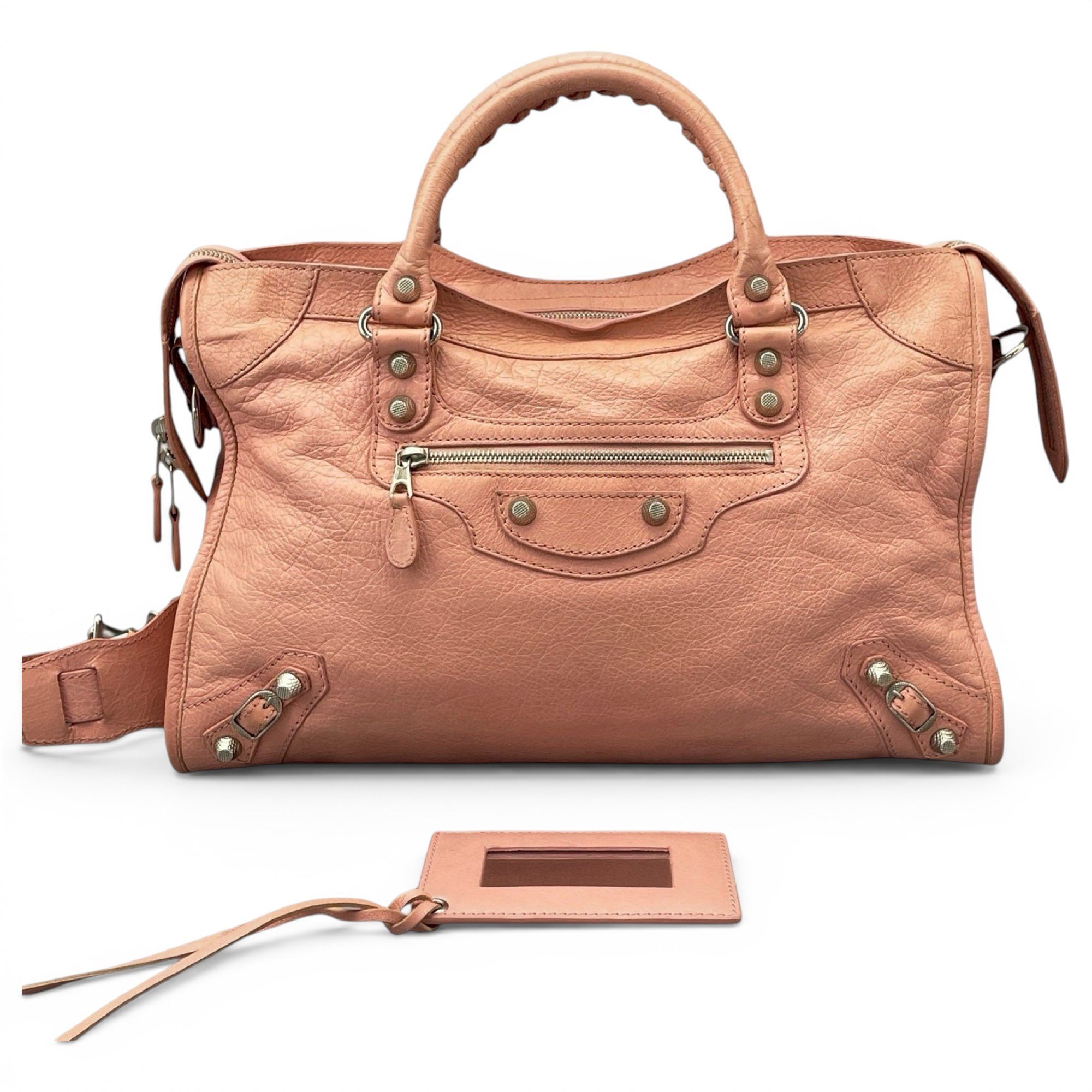 City leather handbag