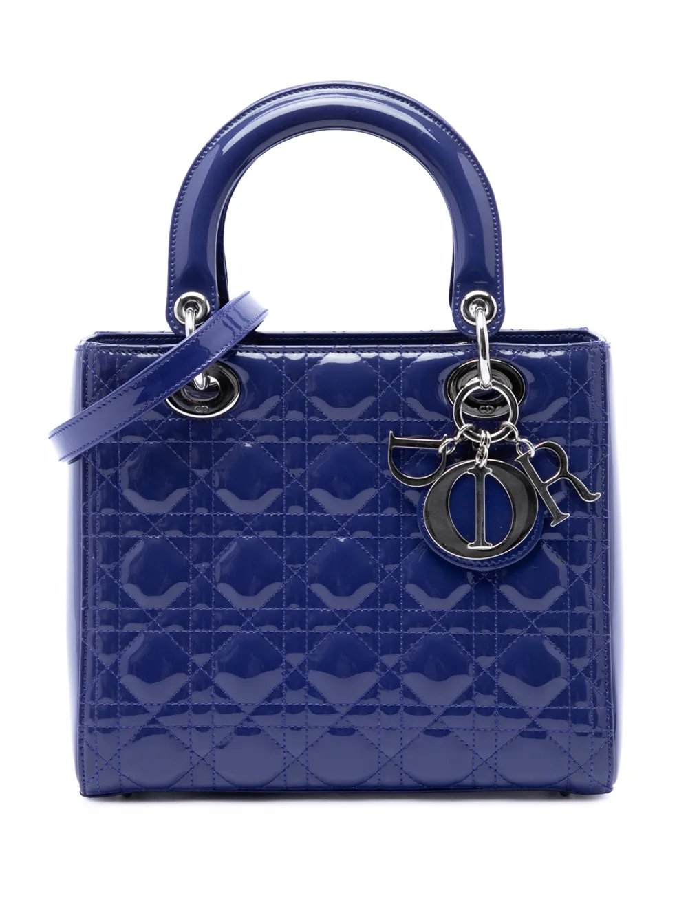 2015 Medium Patent Cannage Lady Dior satchel