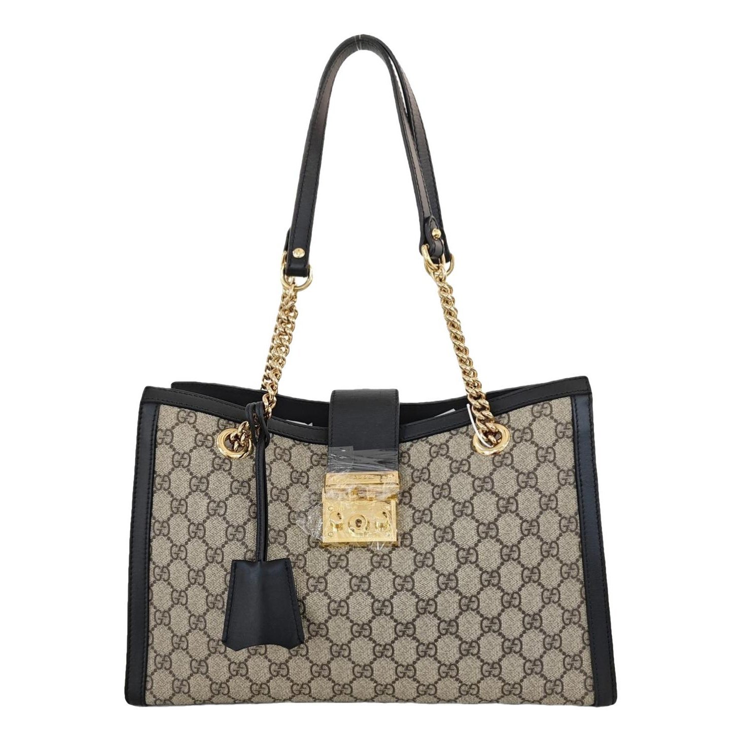 Padlock leather handbag