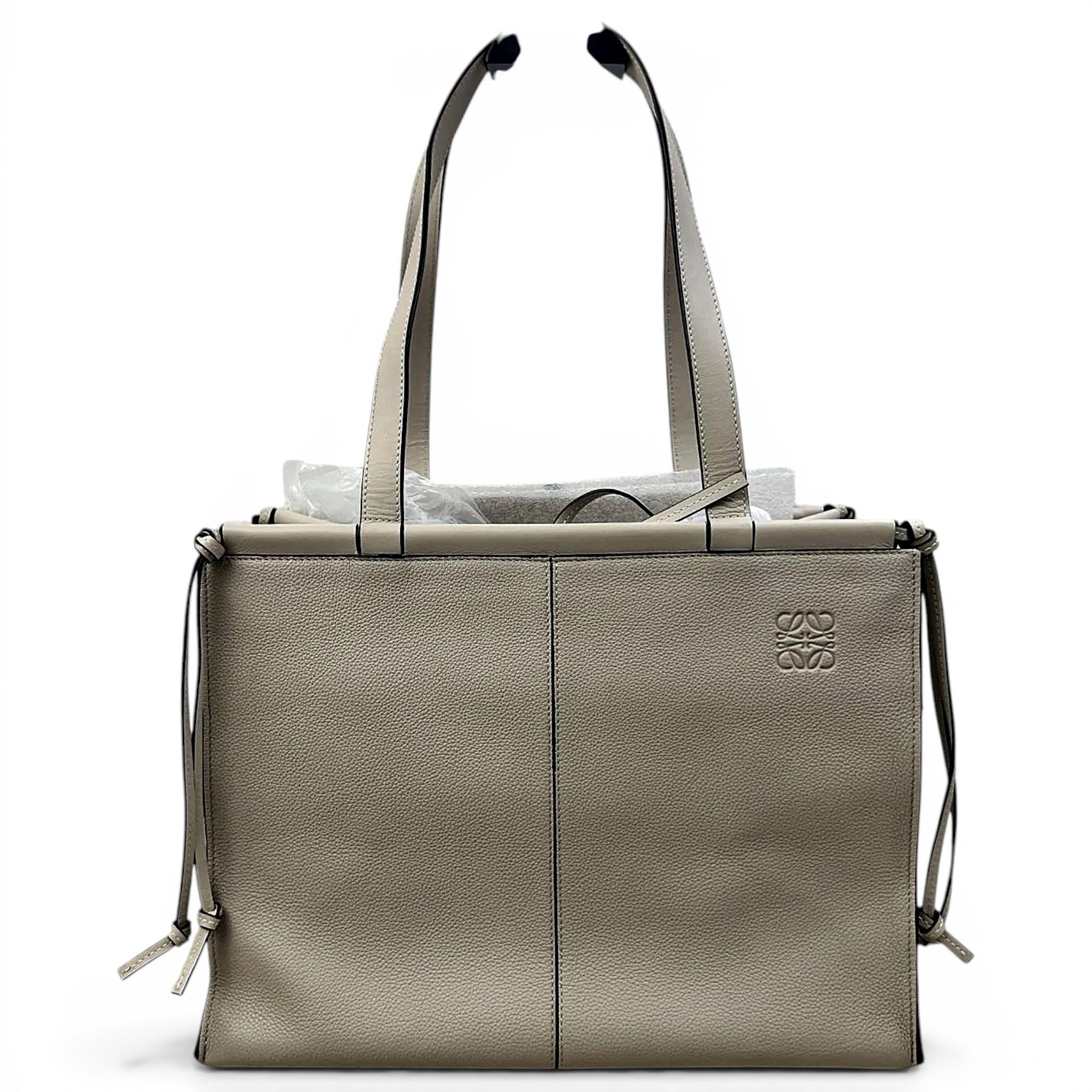 Cushion leather tote