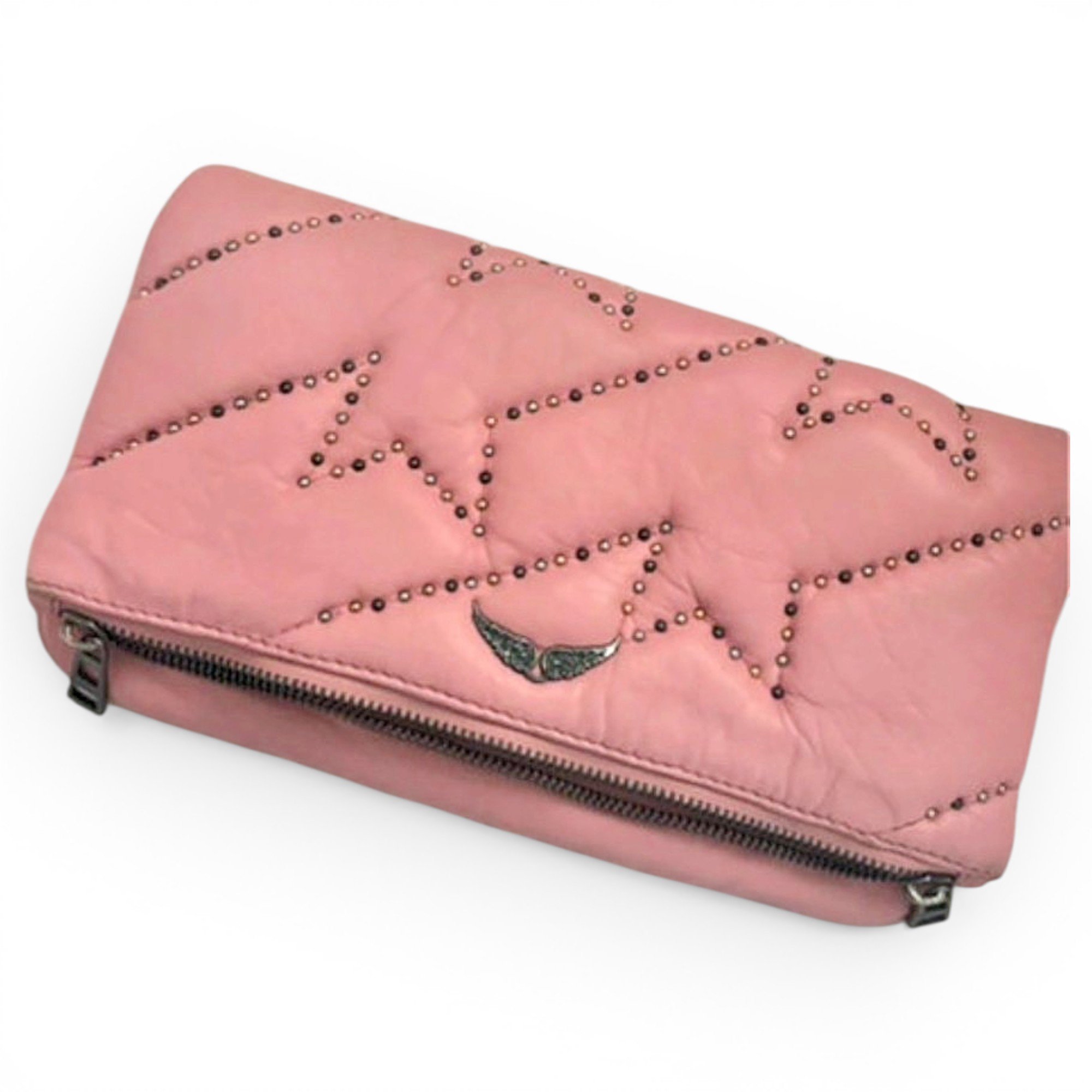 Rock leather clutch bag