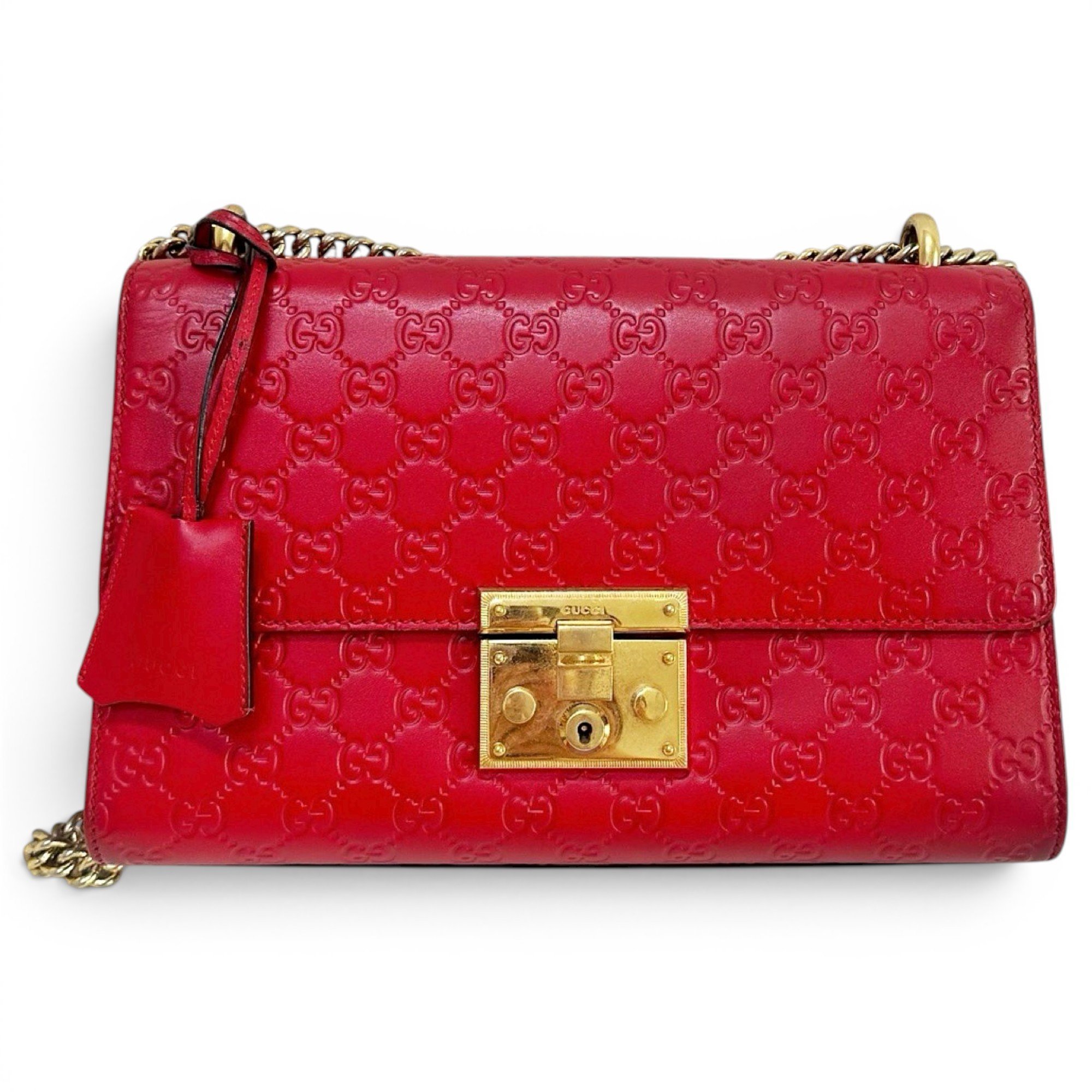 Padlock leather handbag