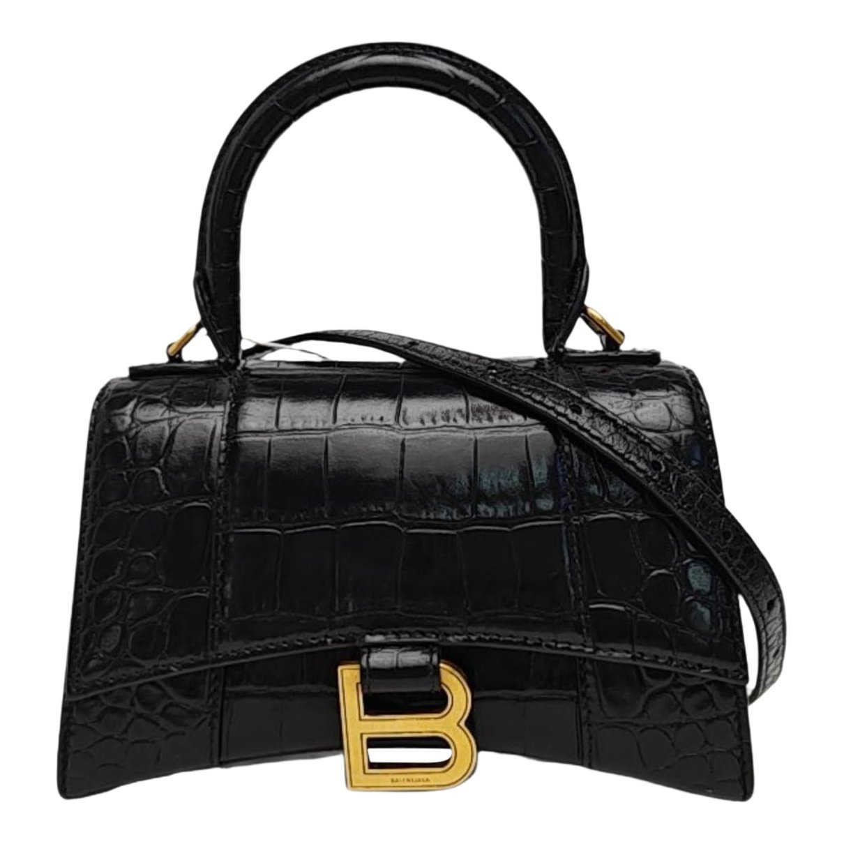 Hourglass leather handbag