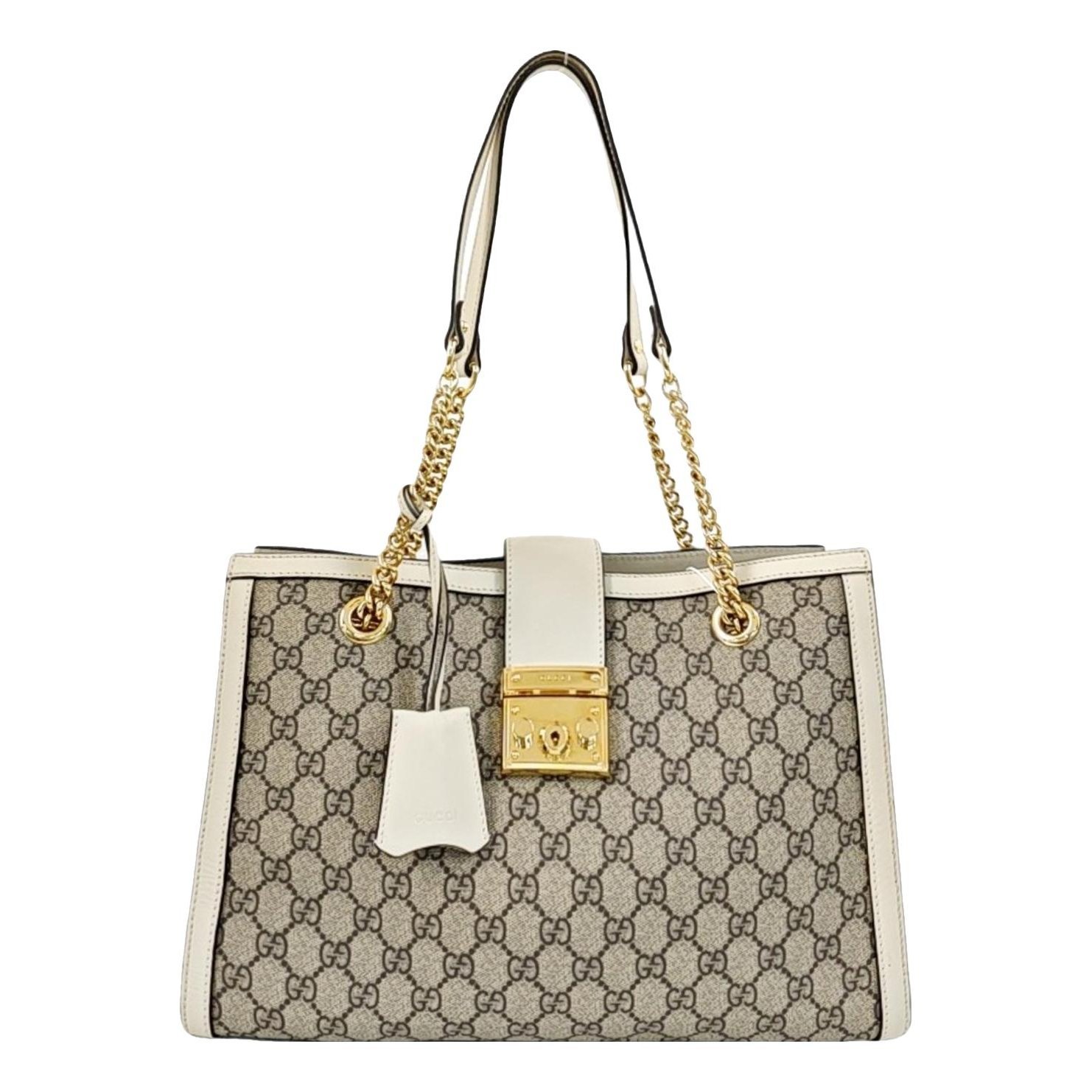 Padlock leather handbag