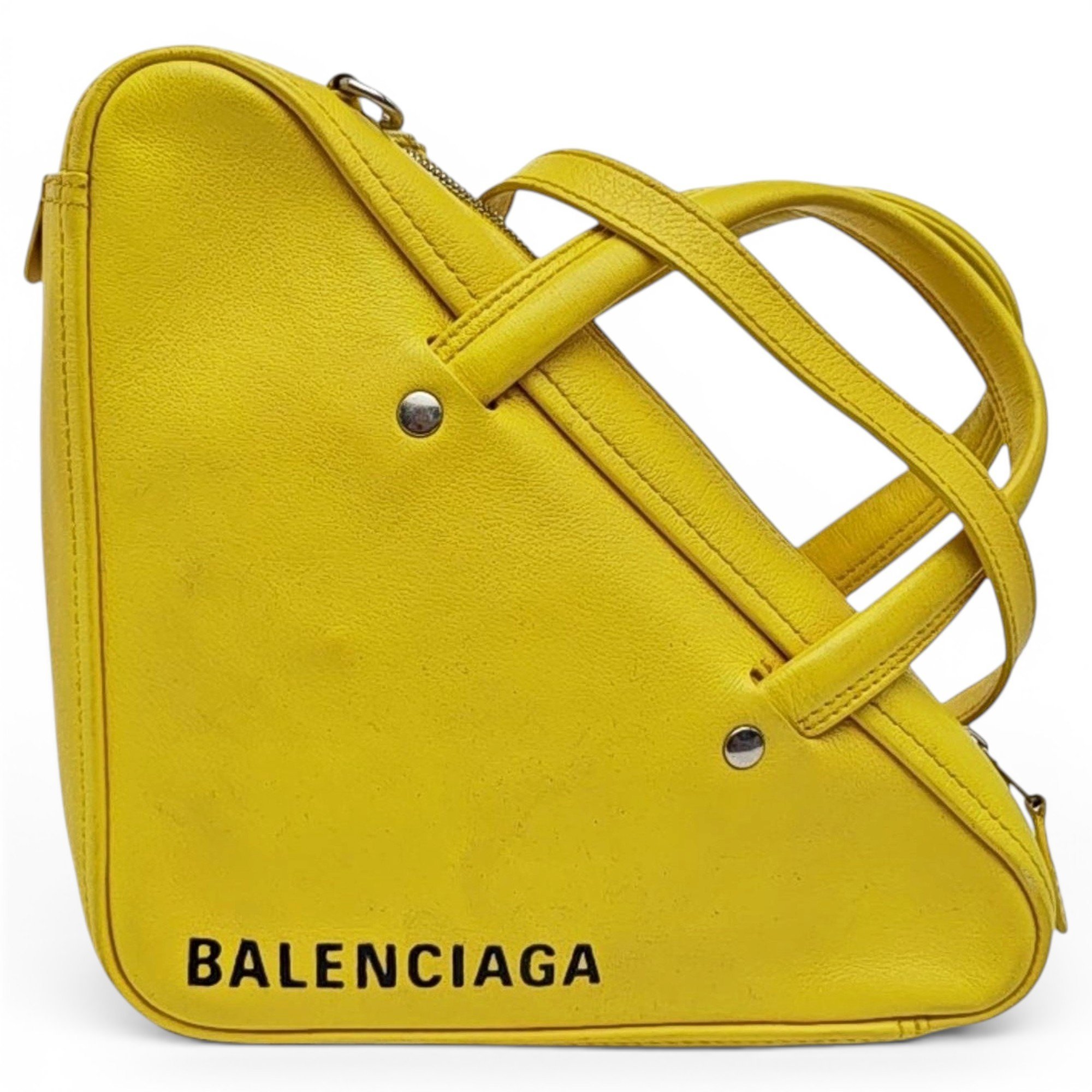 Triangle leather handbag