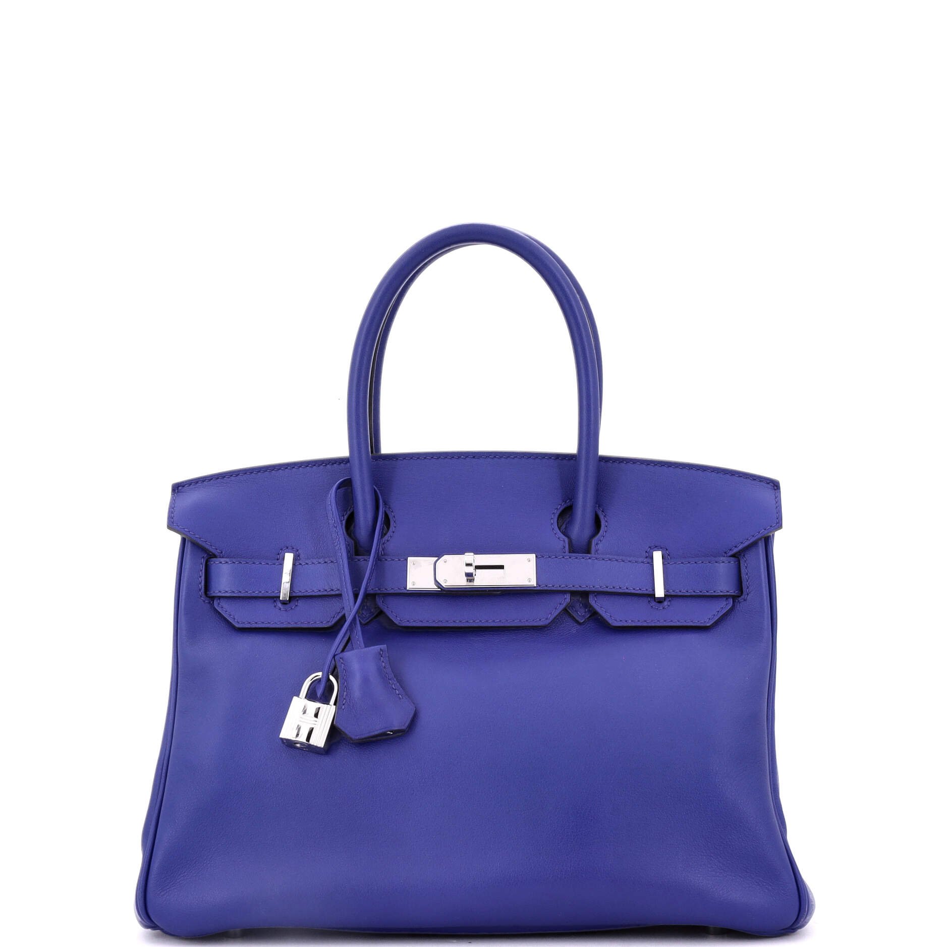Hermes Birkin Handbag Bleu Electrique Swift with Palladium Hardware 30