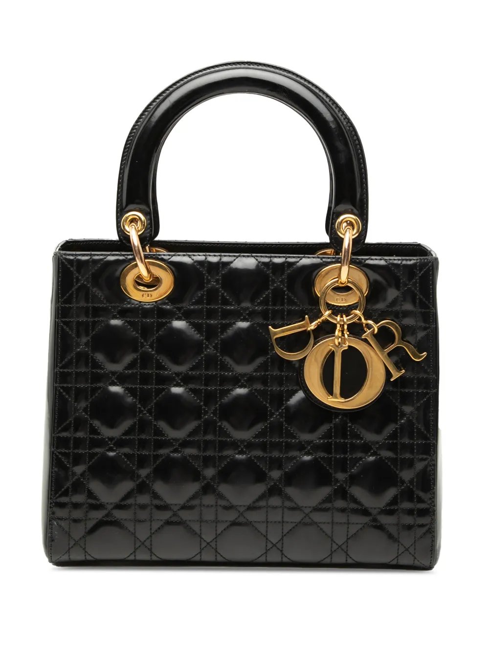 1997 Medium Patent Cannage Lady Dior satchel