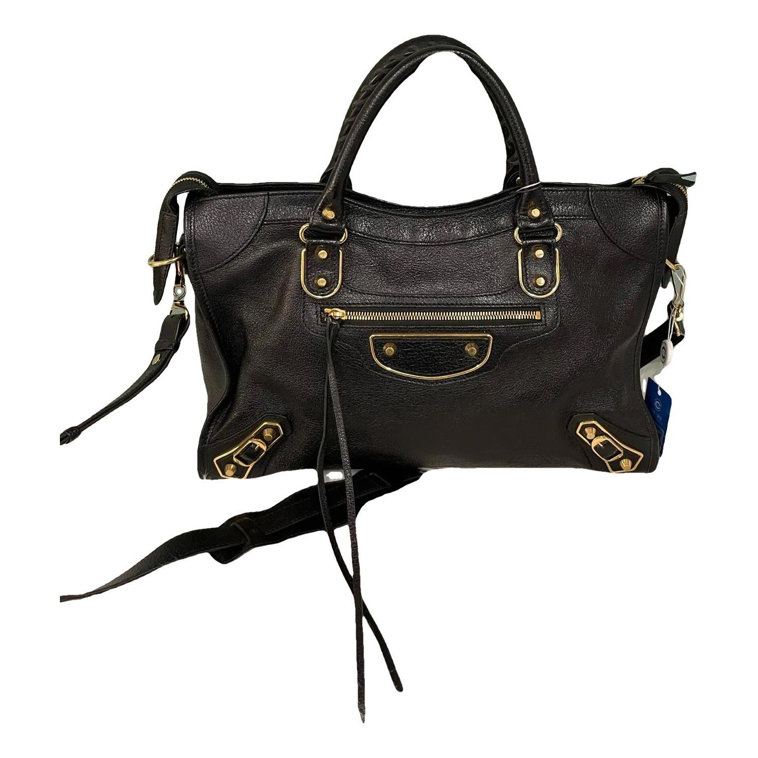 City leather handbag