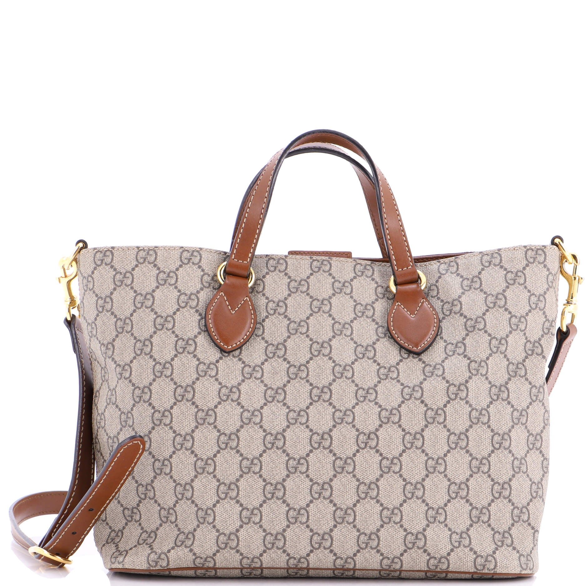 Gucci Convertible Soft Tote GG Coated Canvas with Leather Small