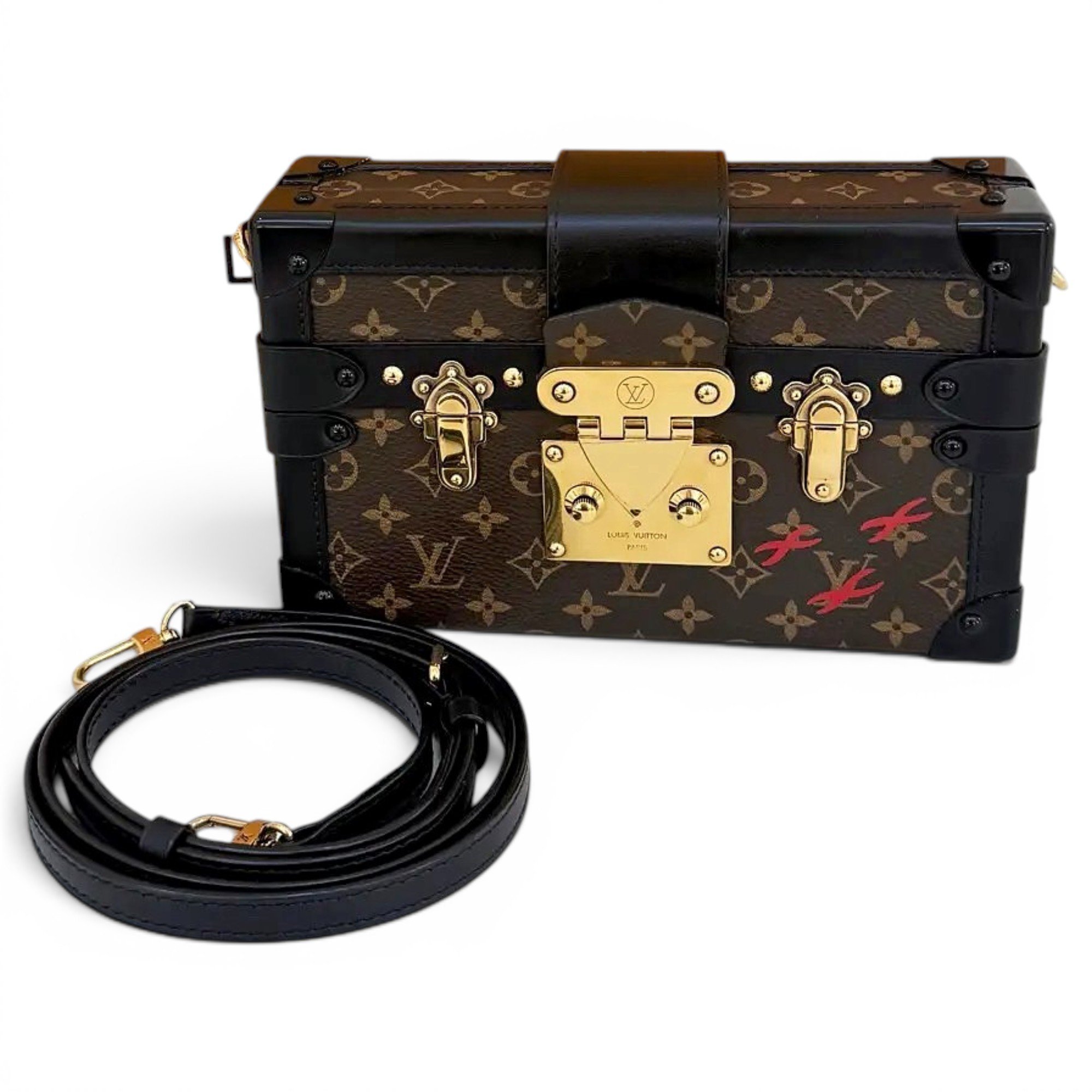 Petite Malle vinyl crossbody bag