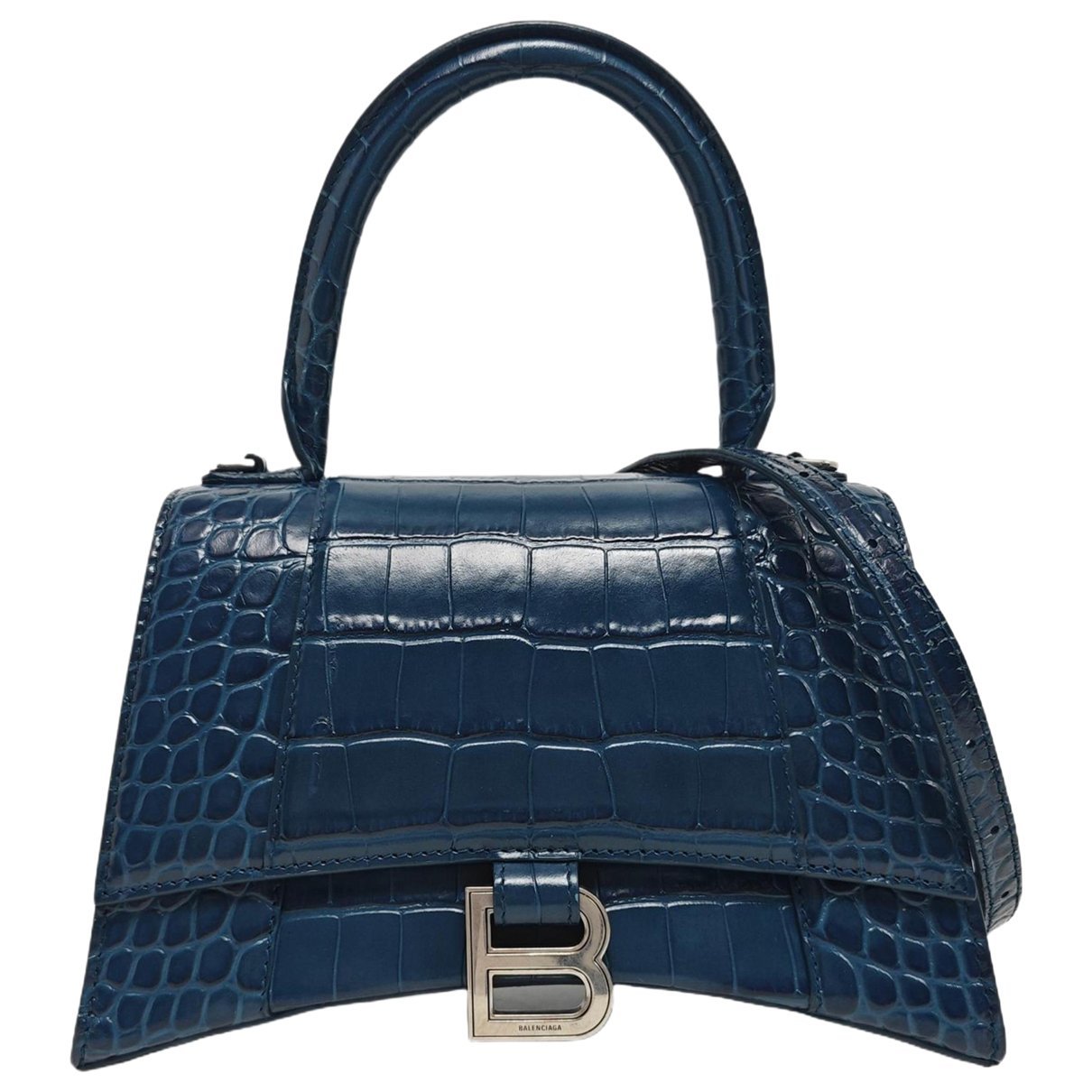 Hourglass leather handbag