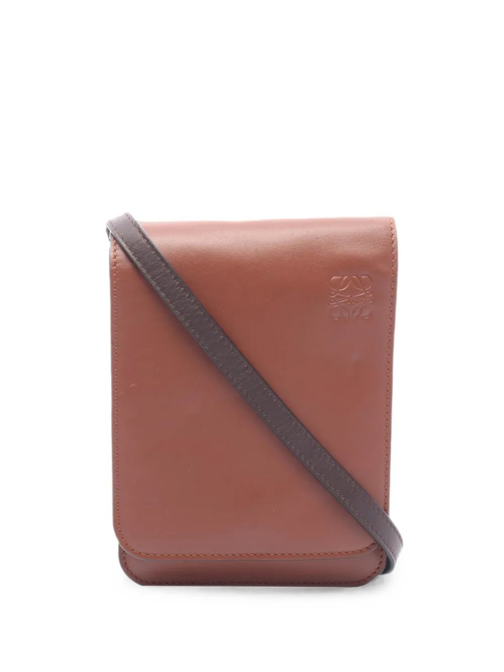 2010-2026 Bicolor Leather Anagram Gusset Flat crossbody bag