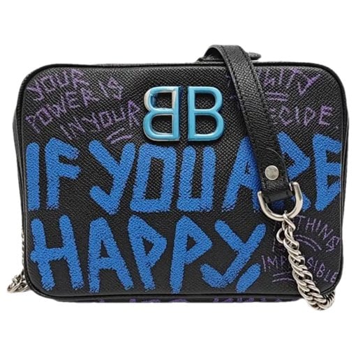 BB chain leather crossbody bag
