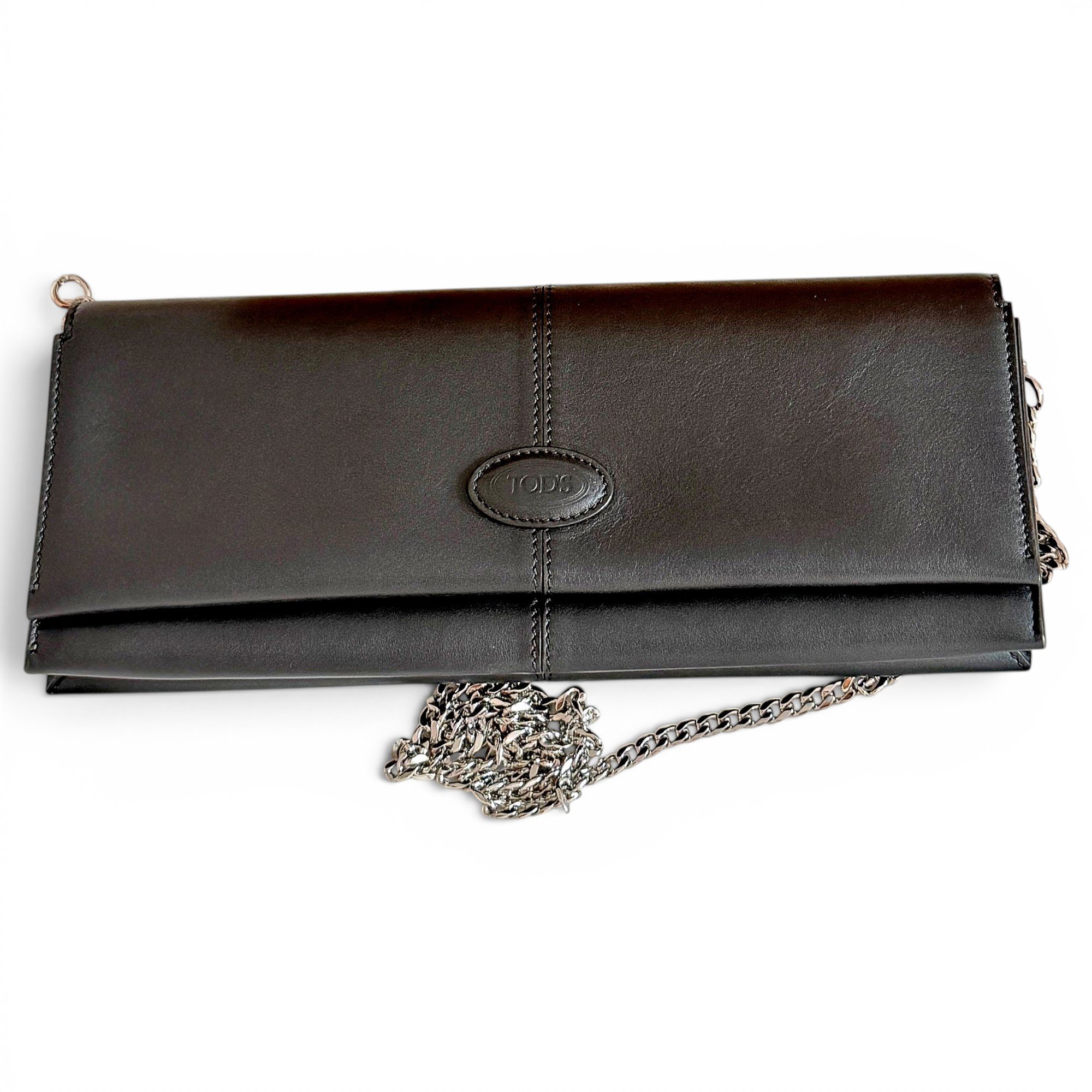 Leather clutch bag