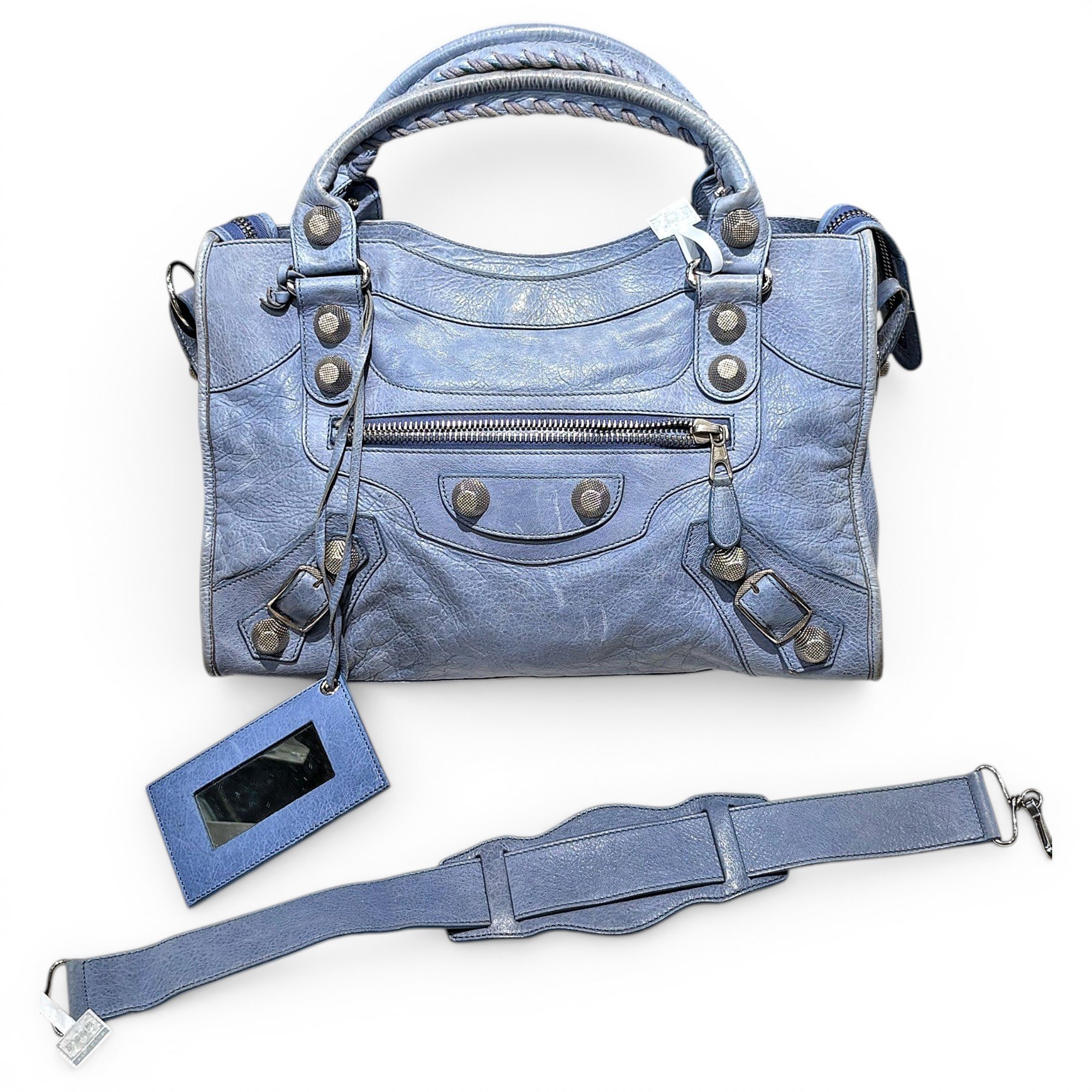 City leather handbag